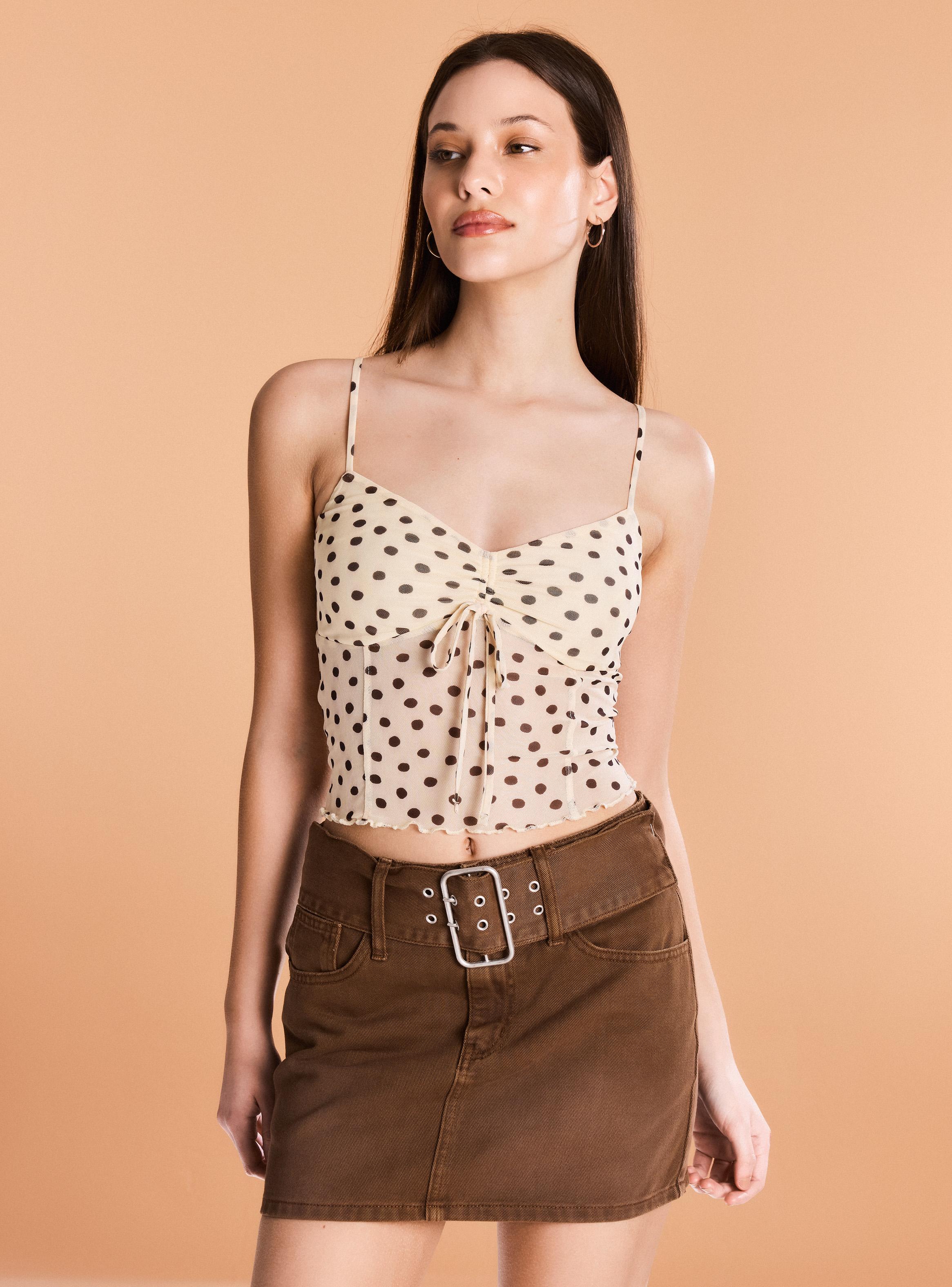 Polera Top Mesh Fruncido-0