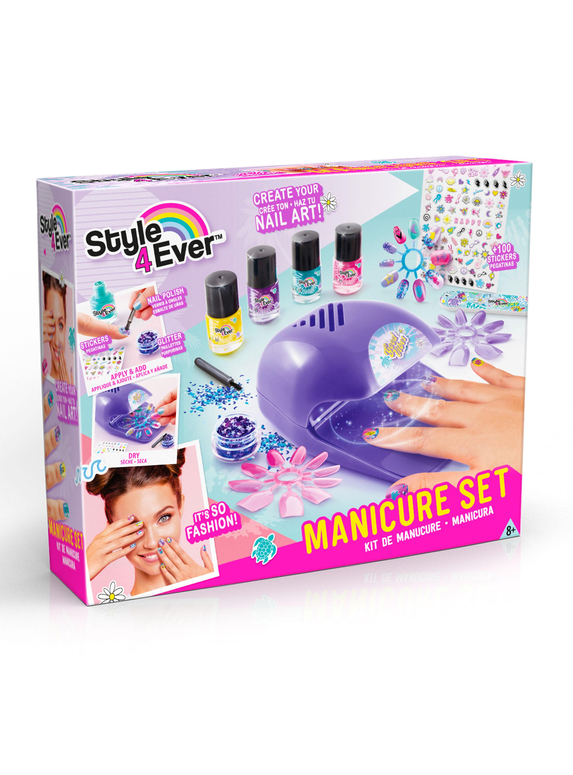 Juego de Diseño Kit de Manicure para Niñas con Secador-0