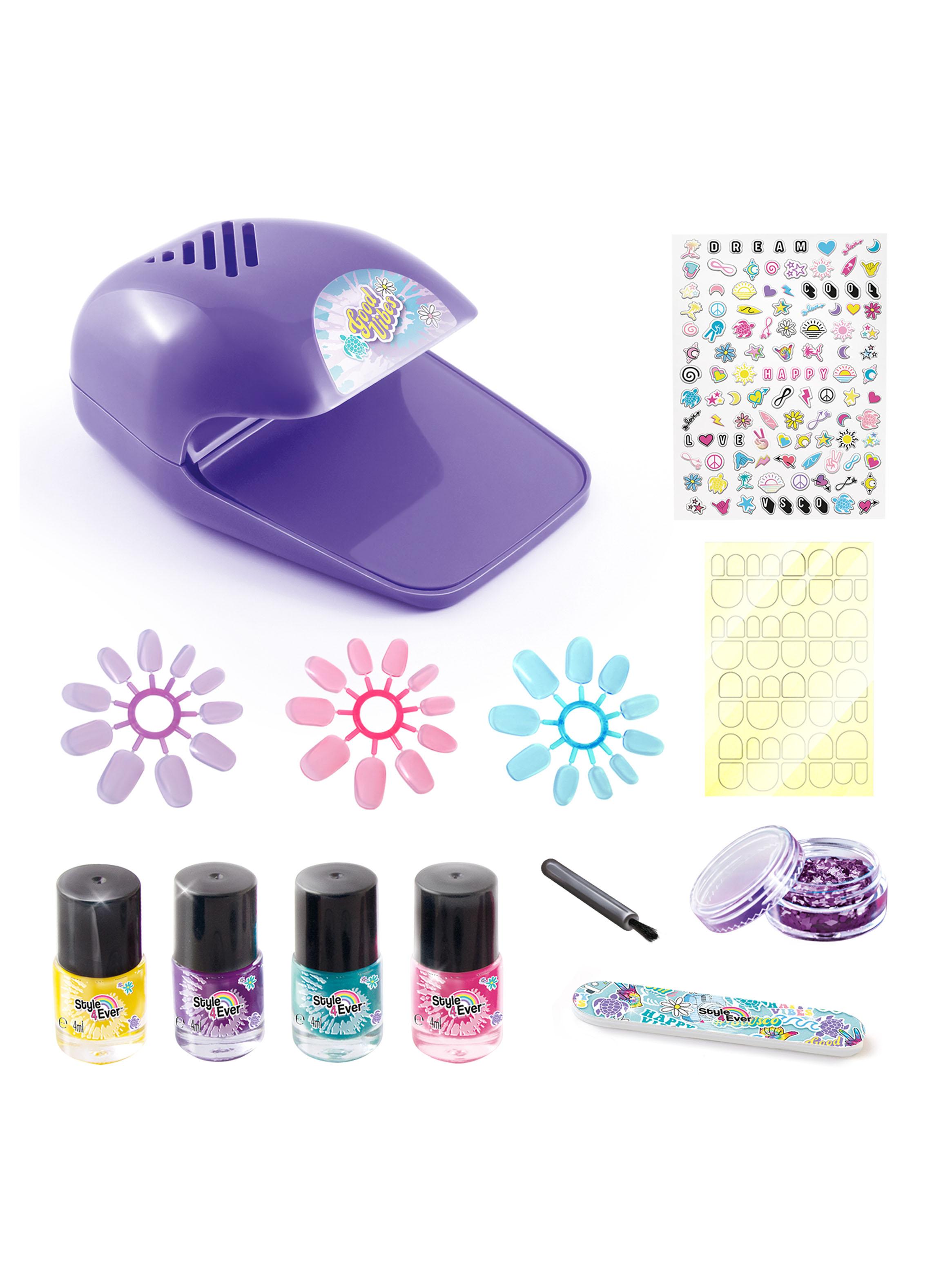 Juego de Diseño Kit de Manicure para Niñas con Secador-1