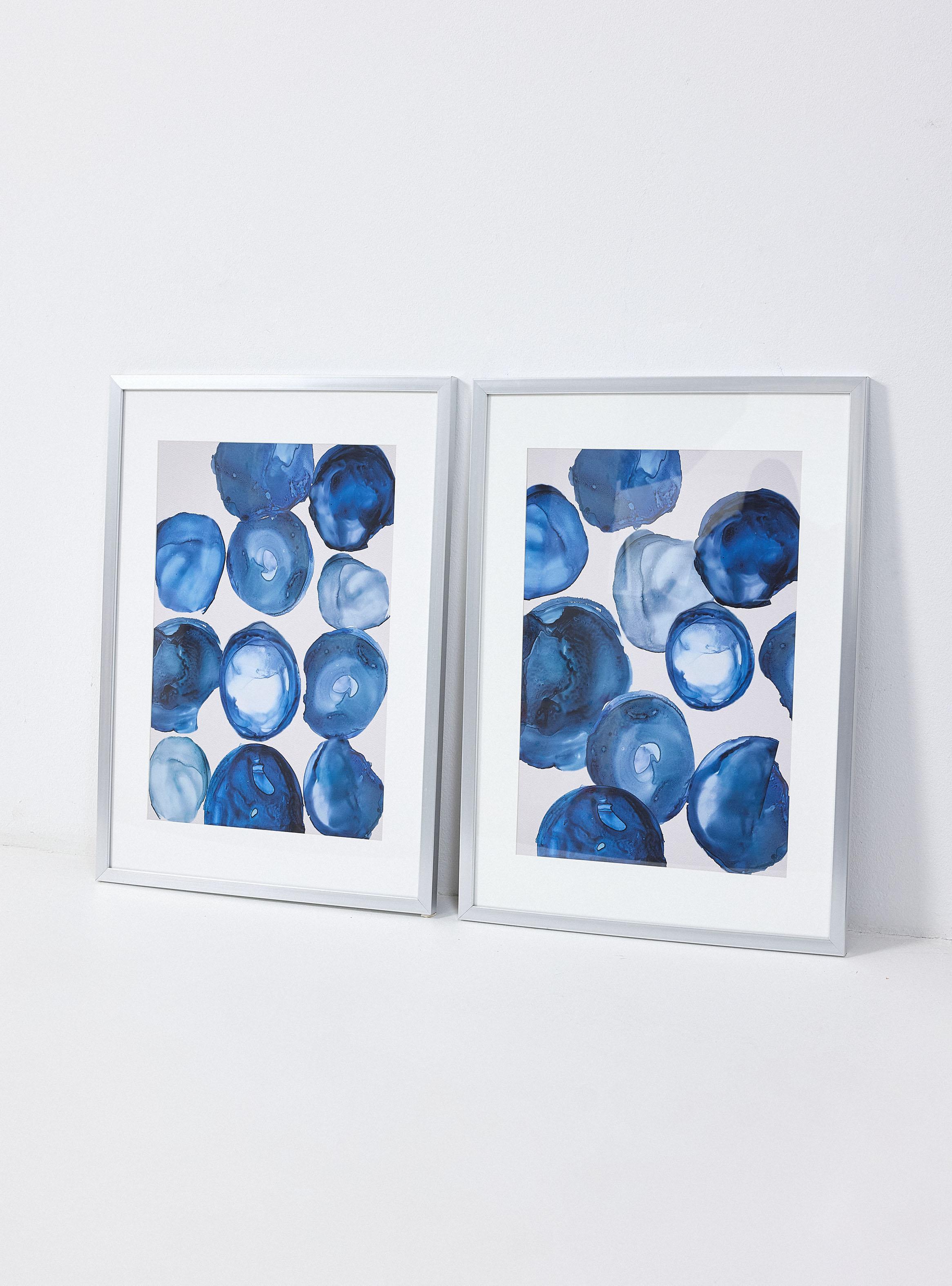 Set de 2  Cuadros Círculos Aqua-1
