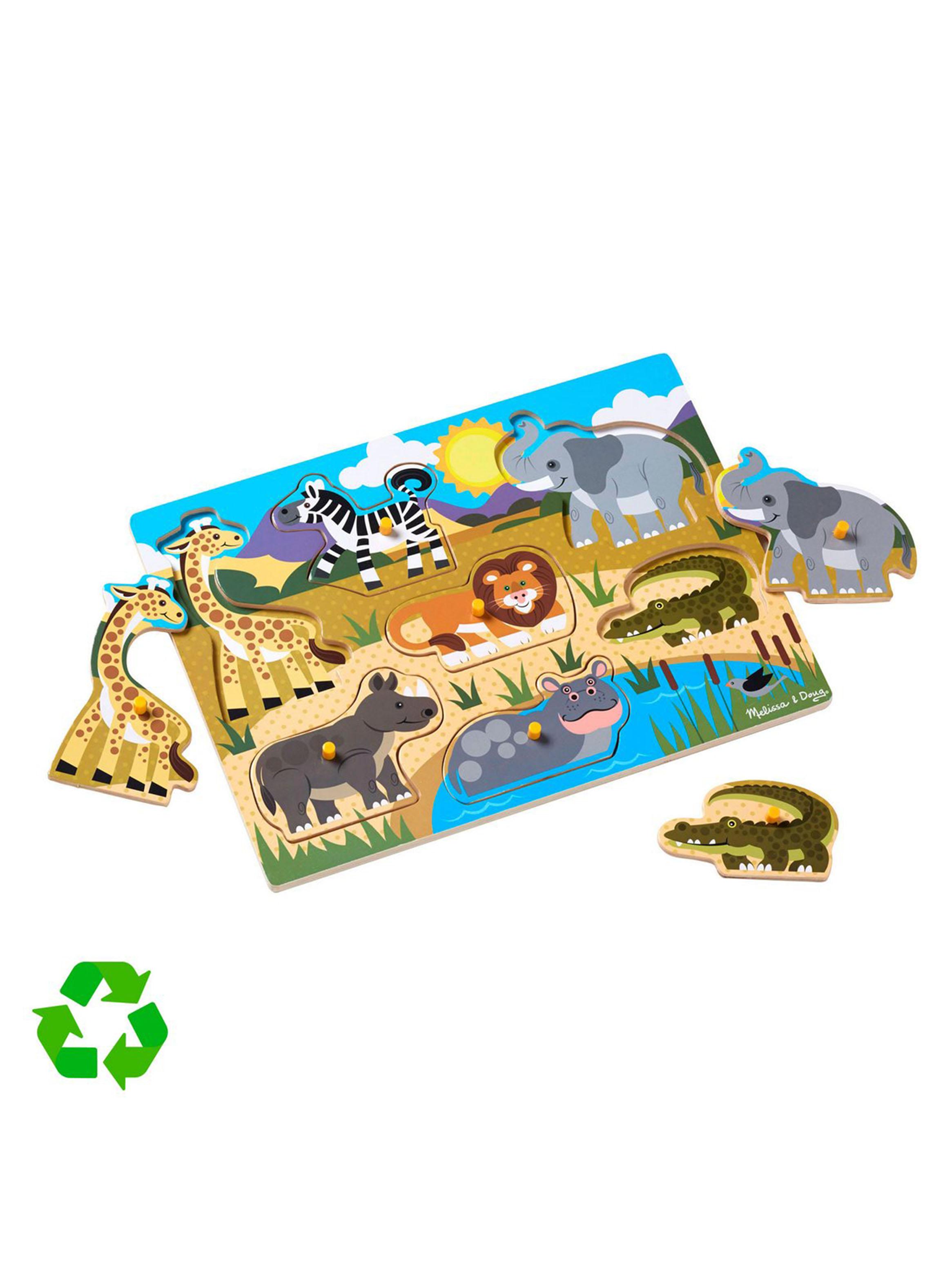 Puzzle Encaje de Madera Animales de La Selva-1