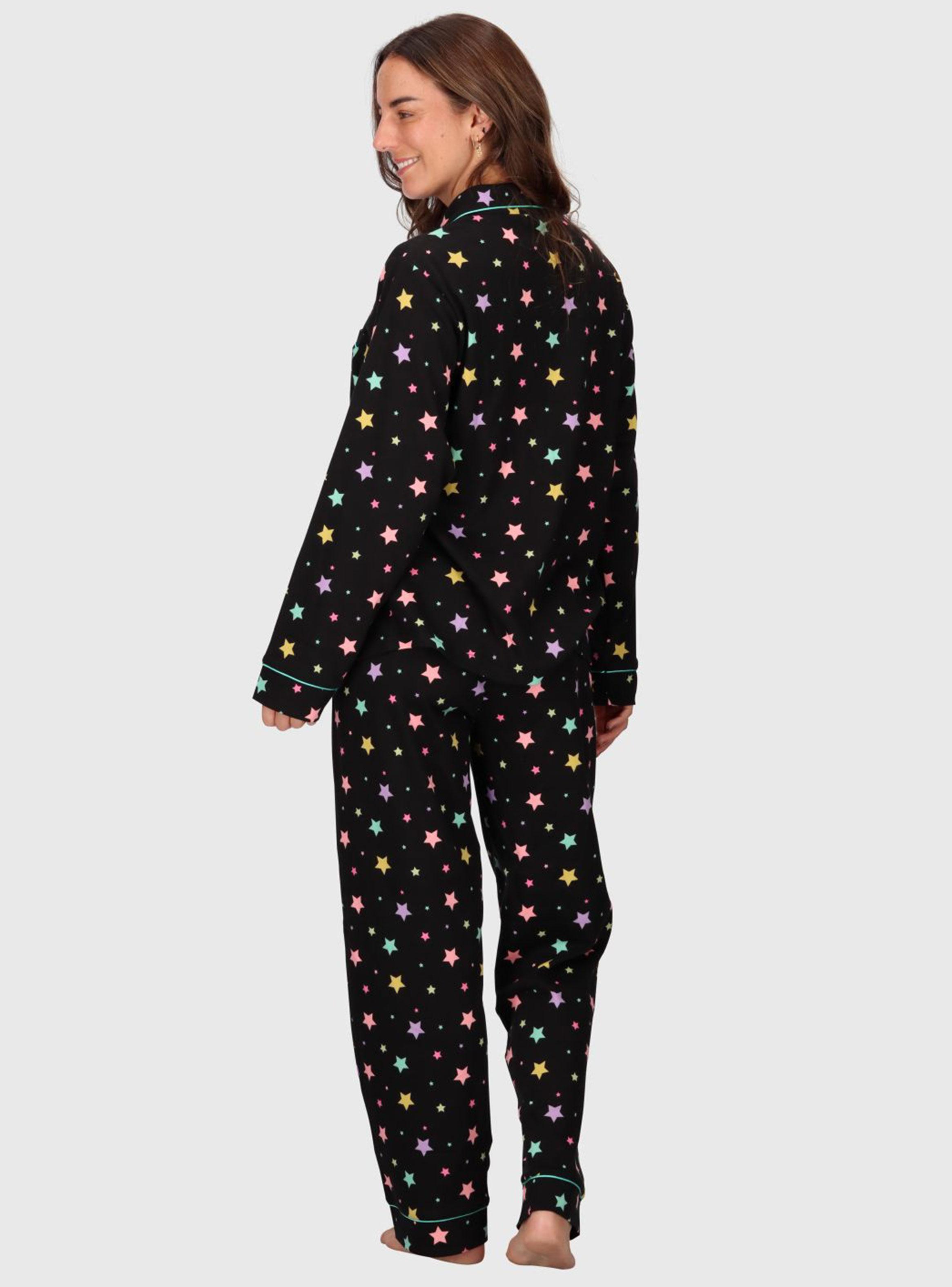 Pijama Largo Estrellitas Color Algodón-1