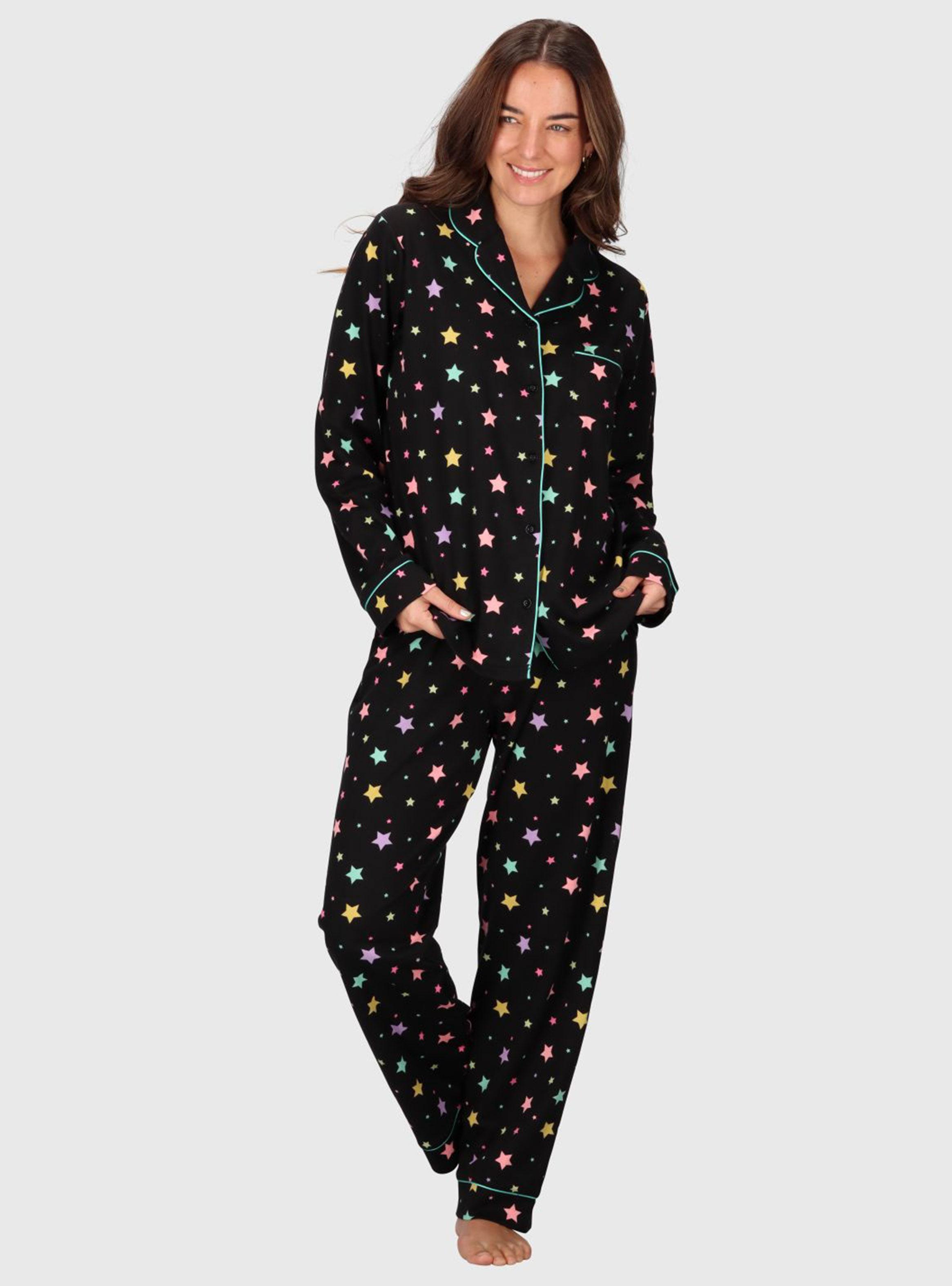 Pijama Largo Estrellitas Color Algodón-0