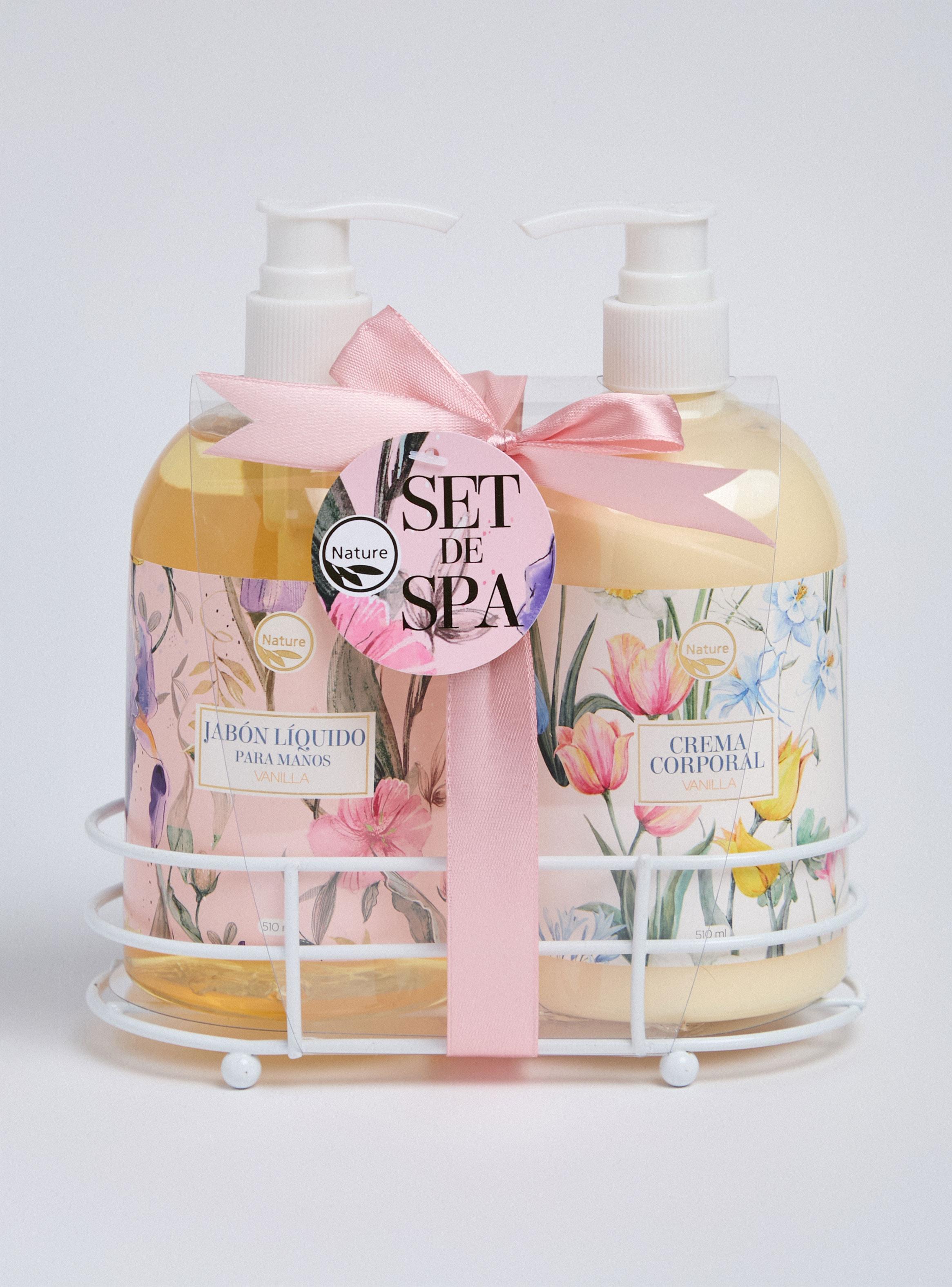 Canasto Baño Jabón y Crema Vainilla-2