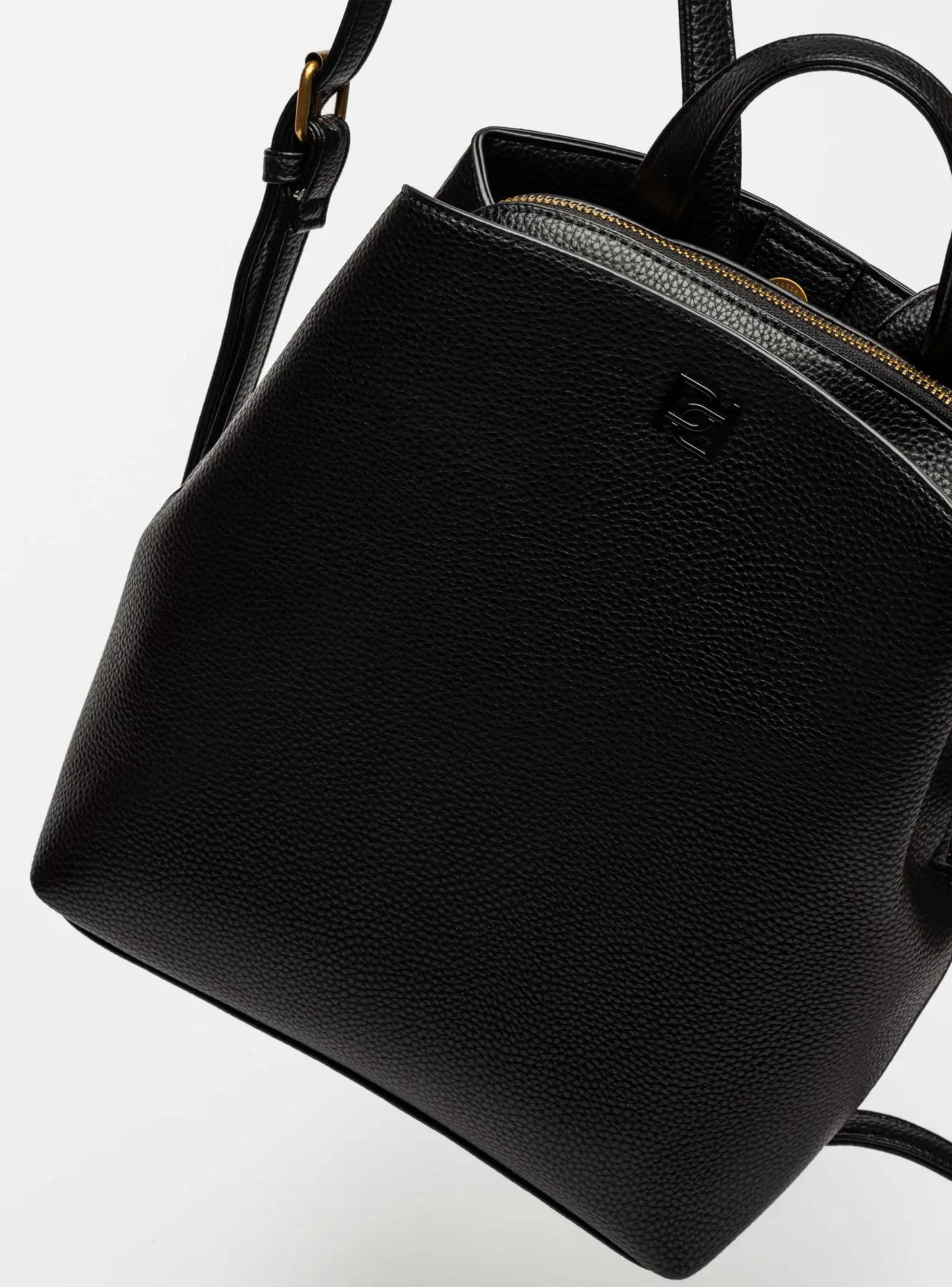 Mochila Oslo Efecto Cuero Graneado Negro-2