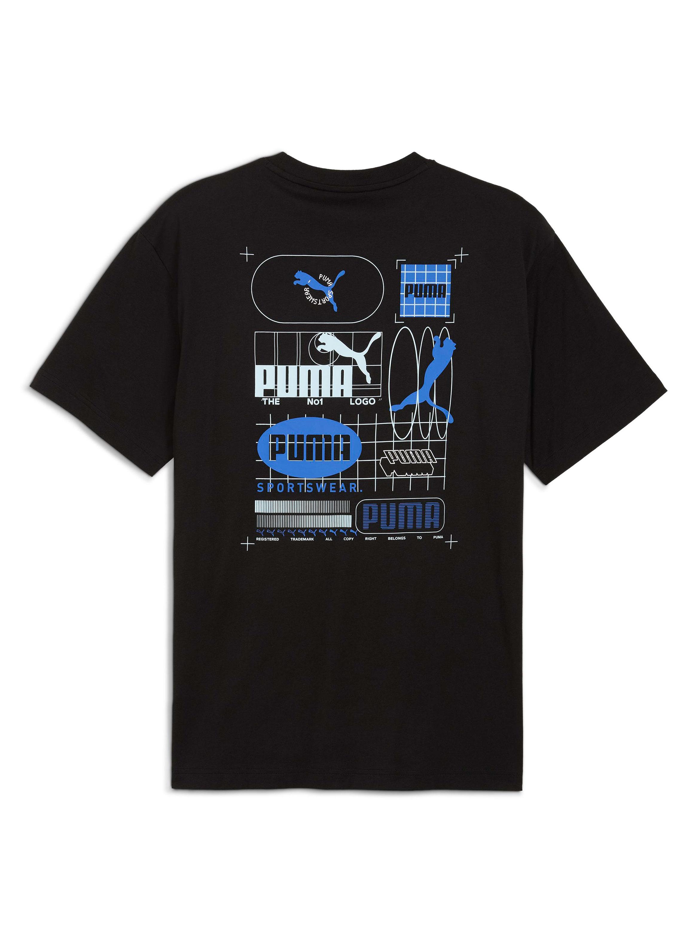 Polera Black Graphic Grid Tee-4