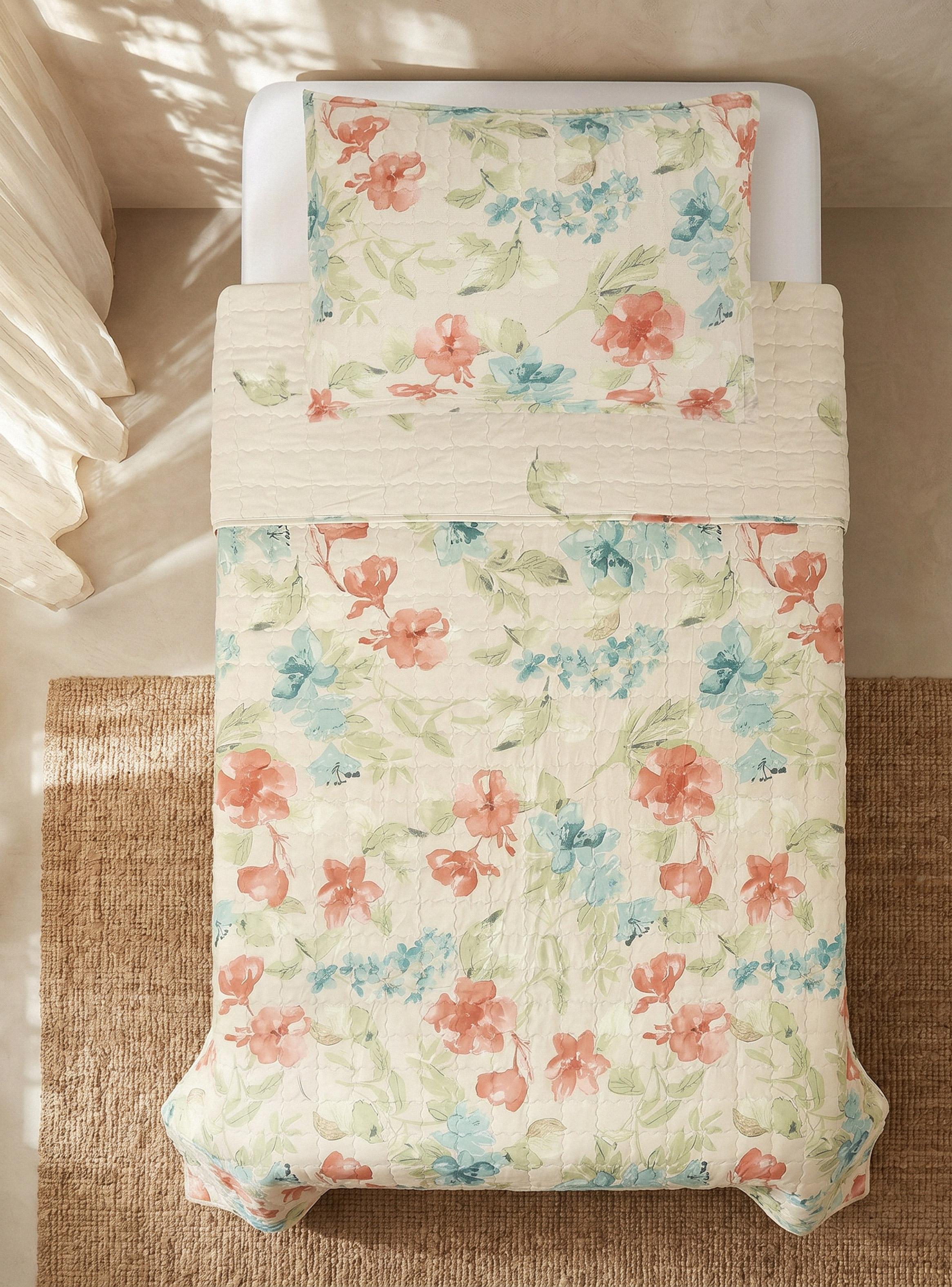 Quilt Floreado 1.5 Plazas-2