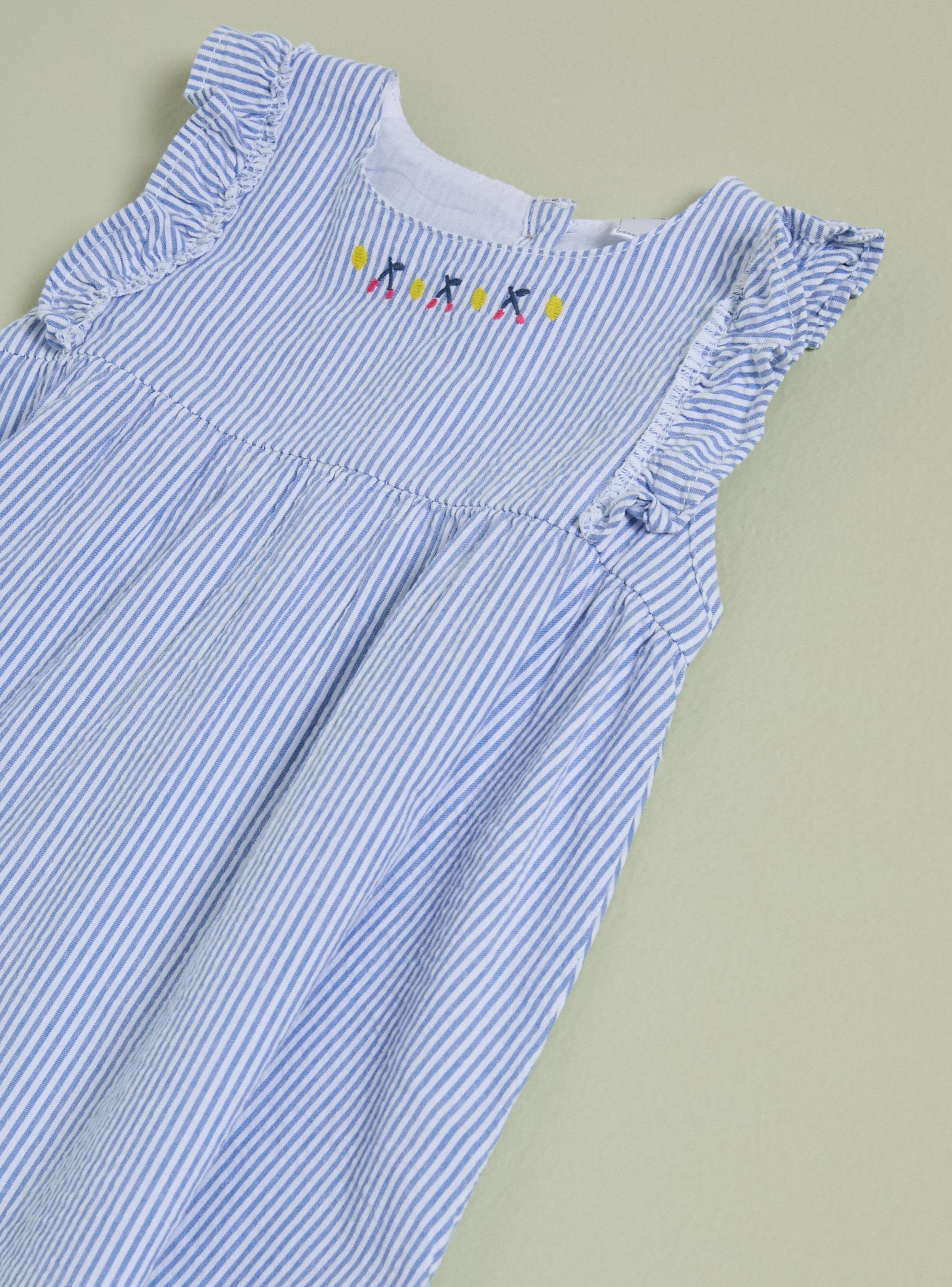 Vestido Rayas con Bordado y Calzón-2