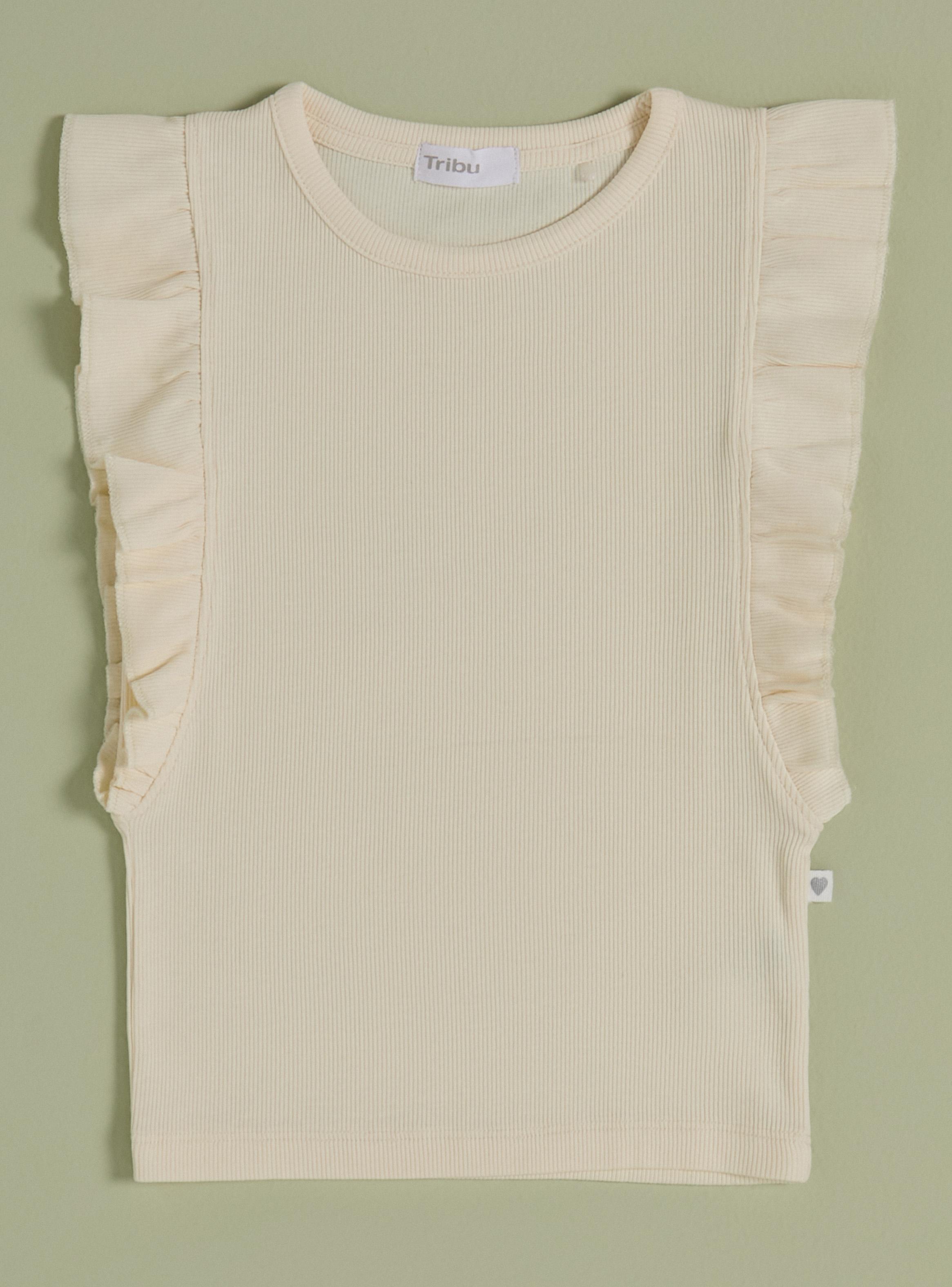 Polera Rib Color con Mangas Vuelos-0