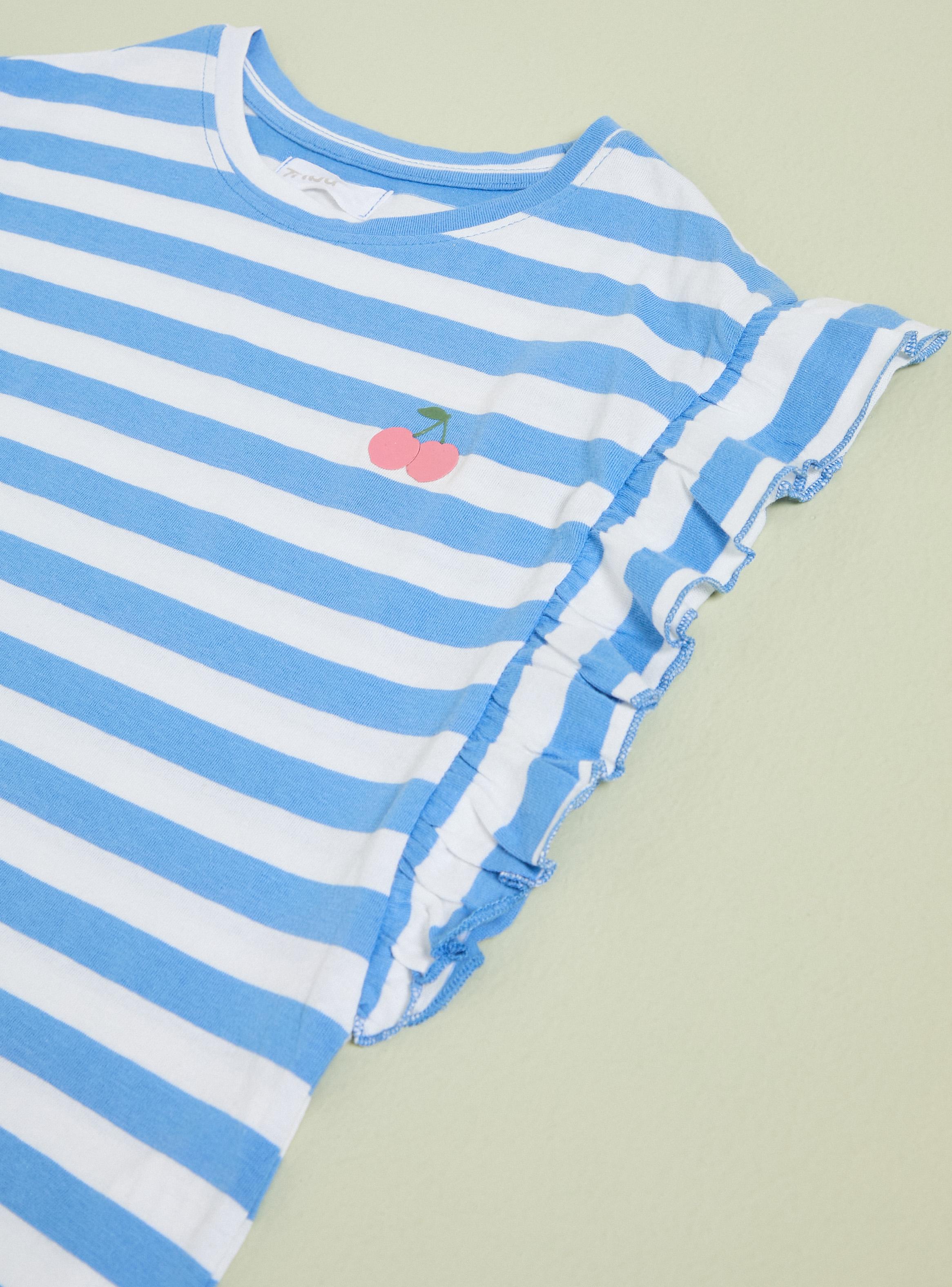 Polera Rayas Mini Estampado Cerezas-2