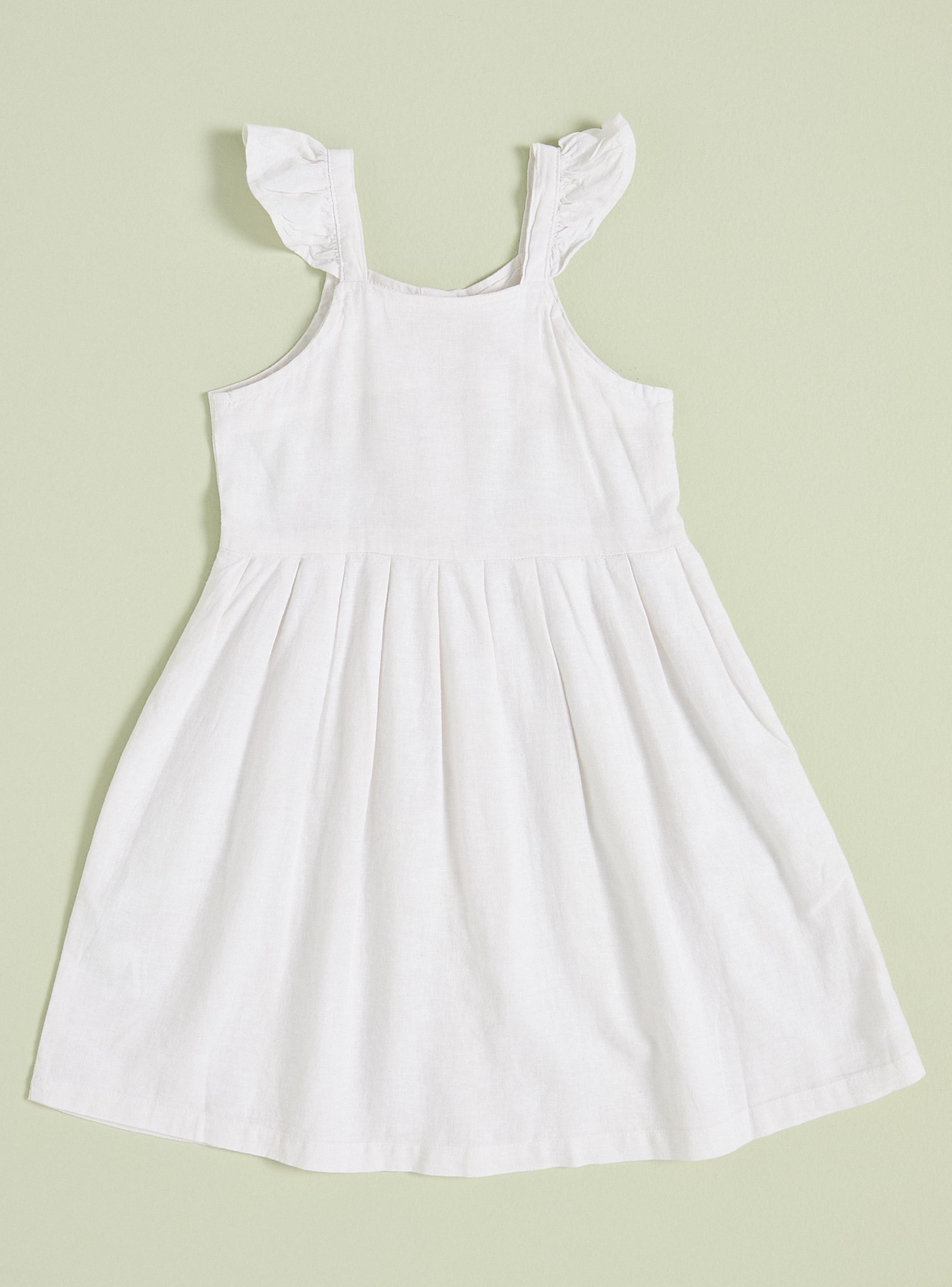 Vestido Clásico con Botones de Lino-3