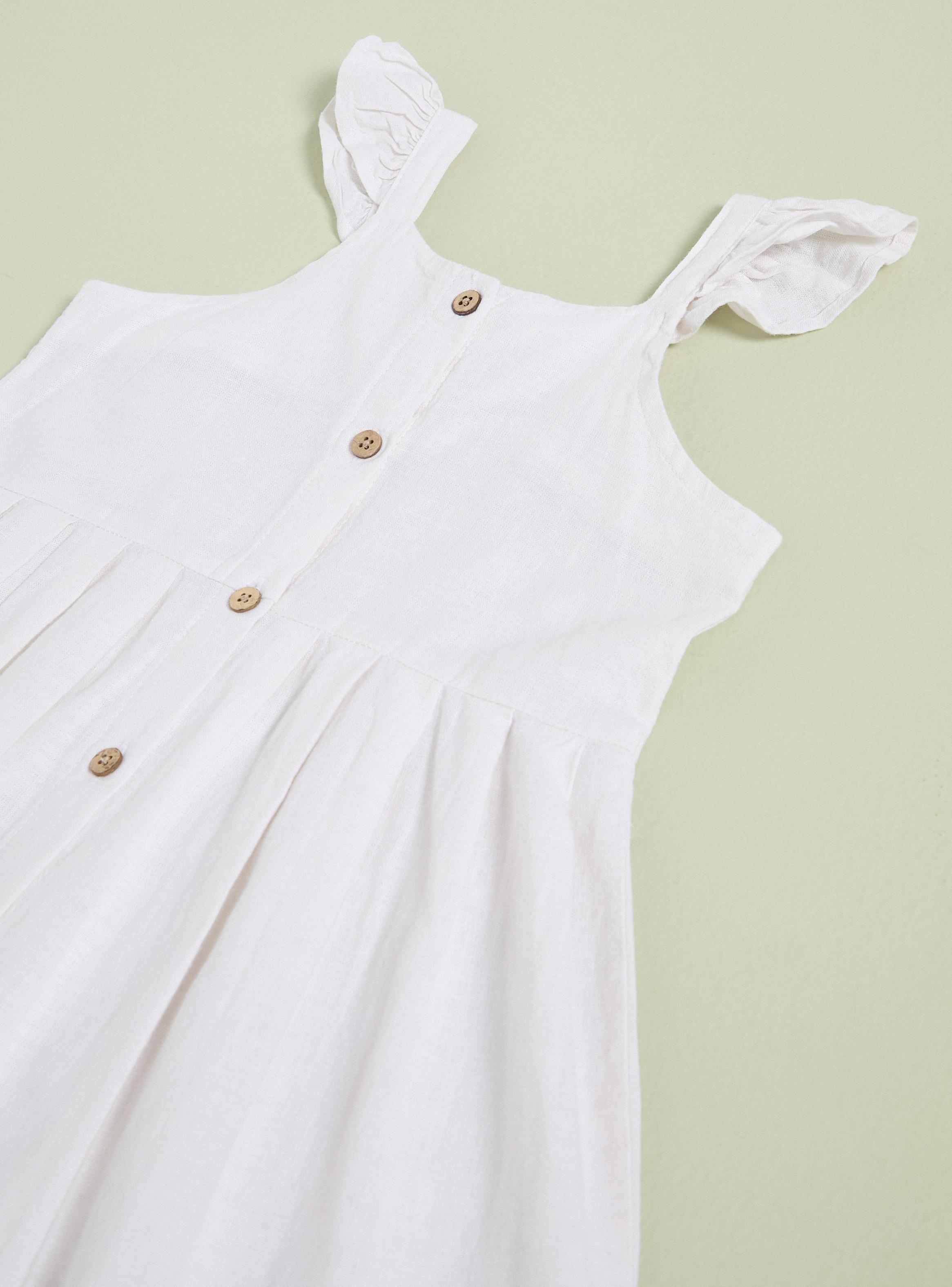 Vestido Clásico con Botones de Lino-4