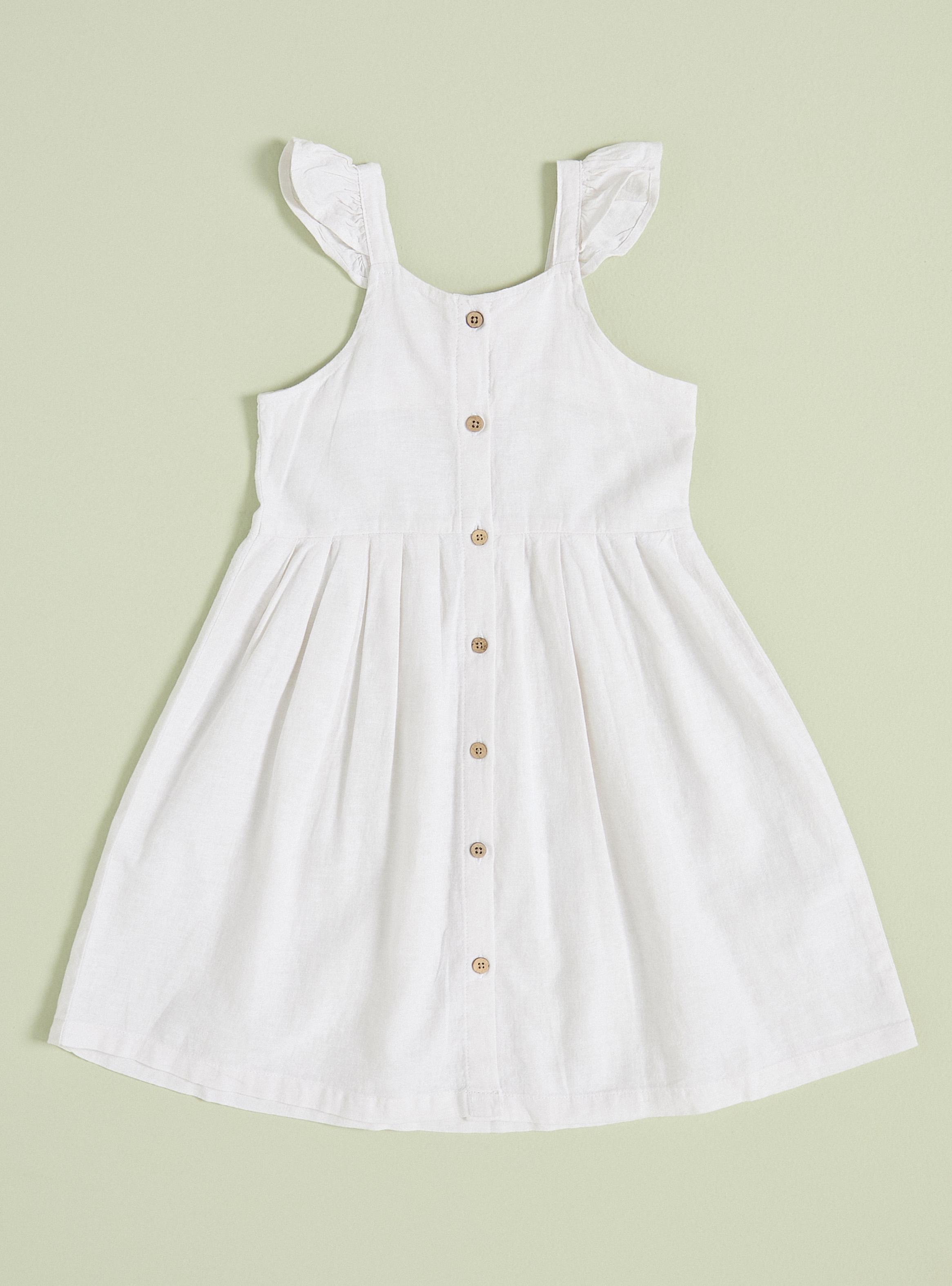 Vestido Clásico con Botones de Lino-2