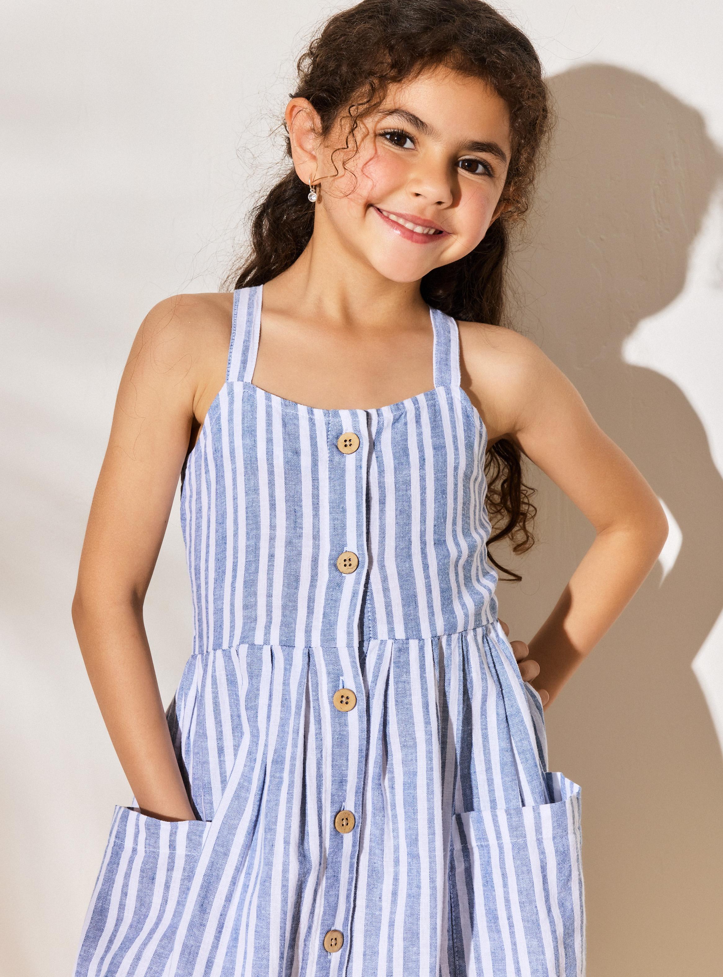 Vestido con Bolsillos Grandes de Lino-4