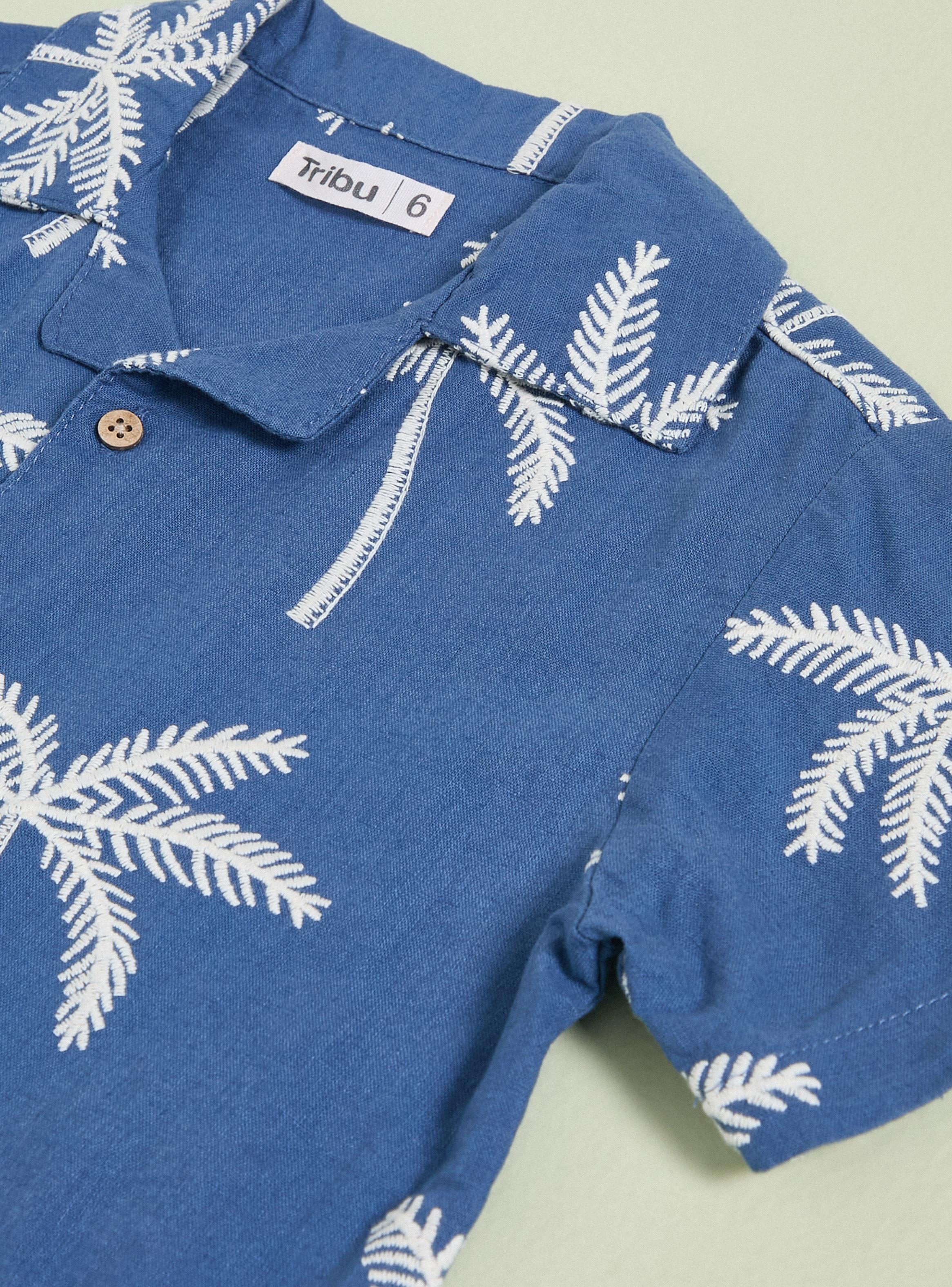 Camisa Bordado Palmeras-2