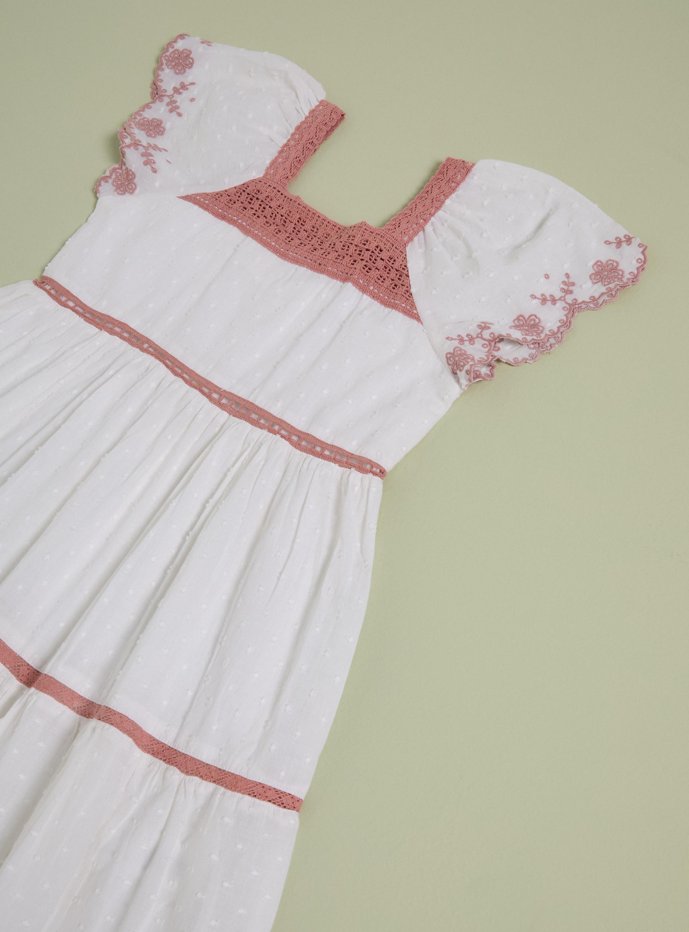 Vestido Diseño India con Aplicaciones Broderie-4