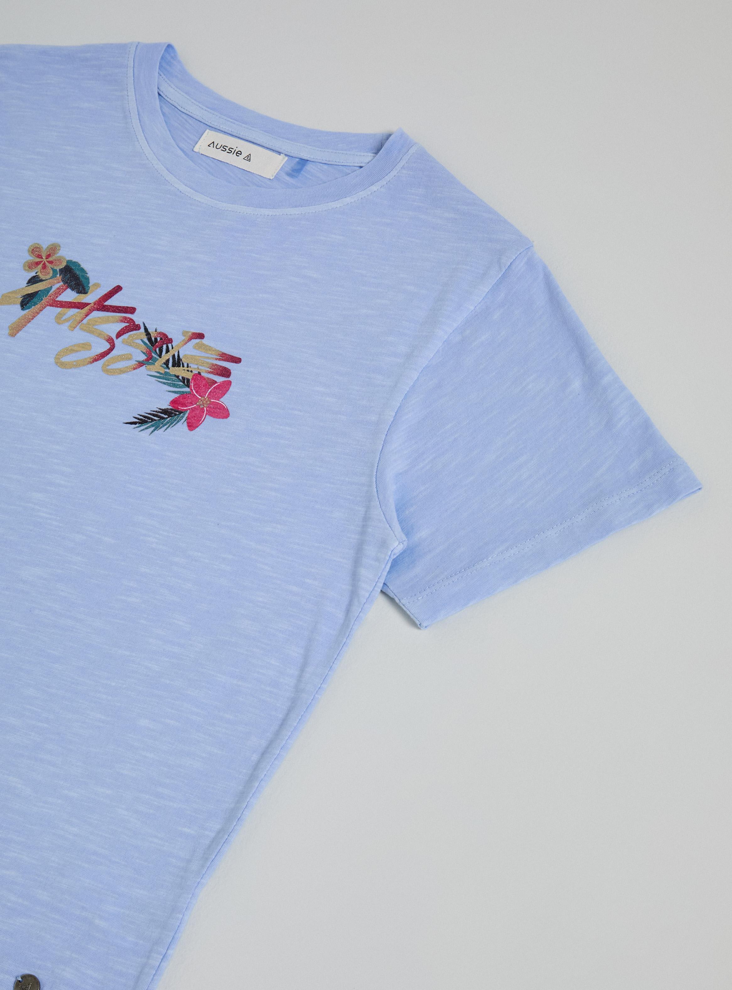 Polera Desgastada con Estampado Frontal-2