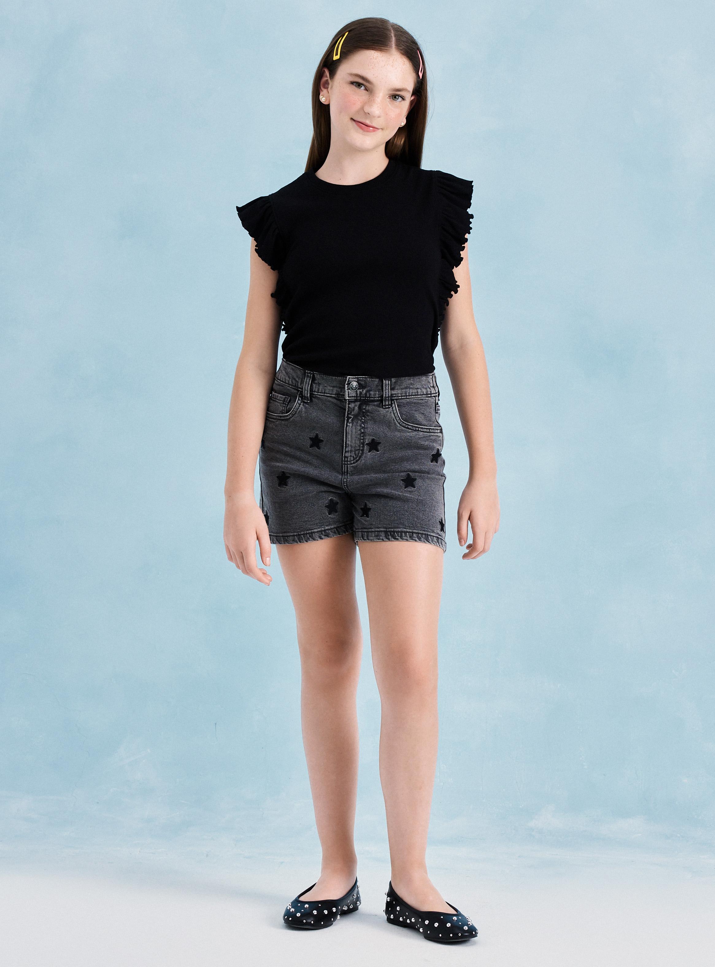 Short Denim Bordado Niña-3