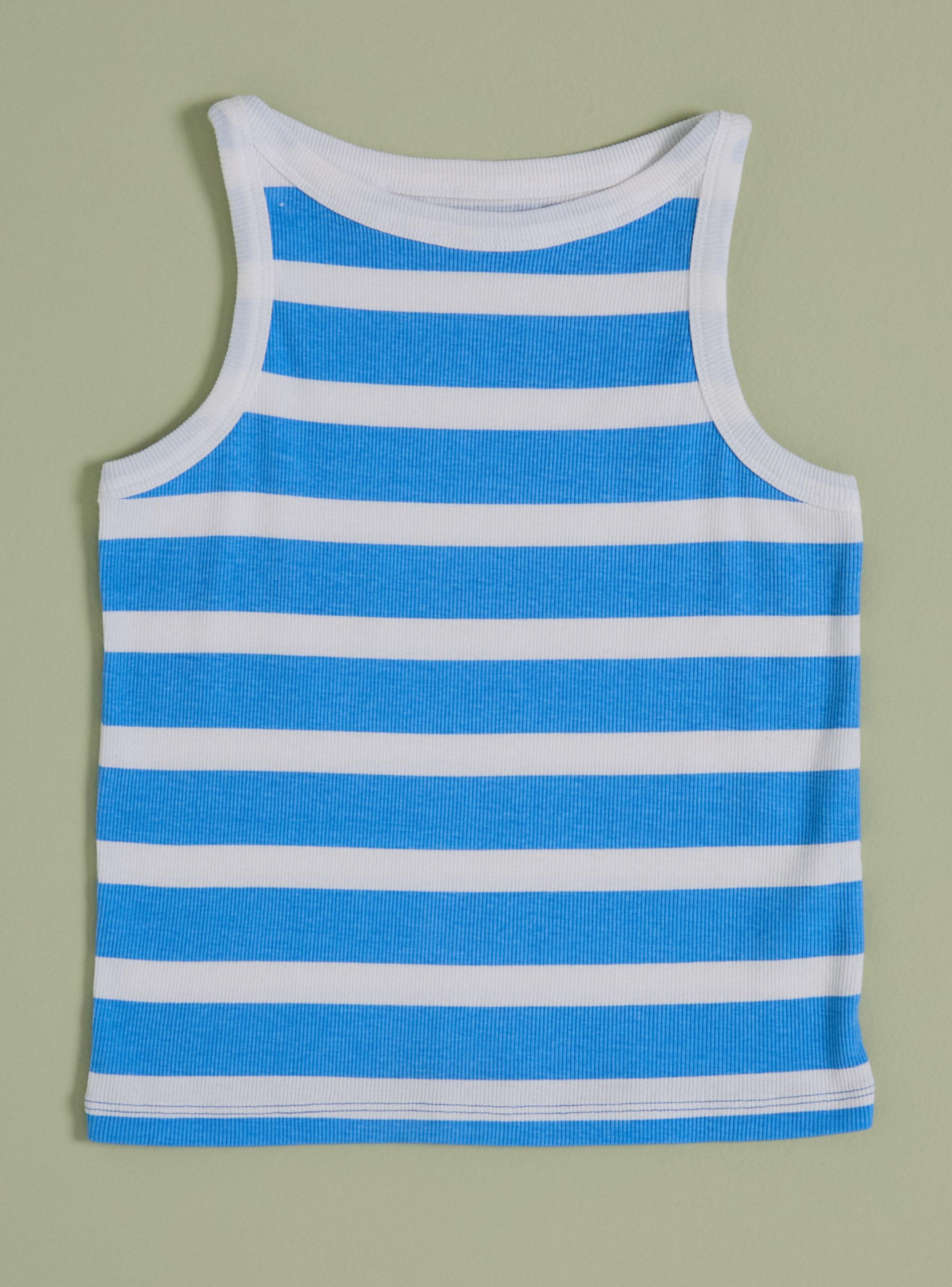Polera Rib Estampada Rayas Niñas-0