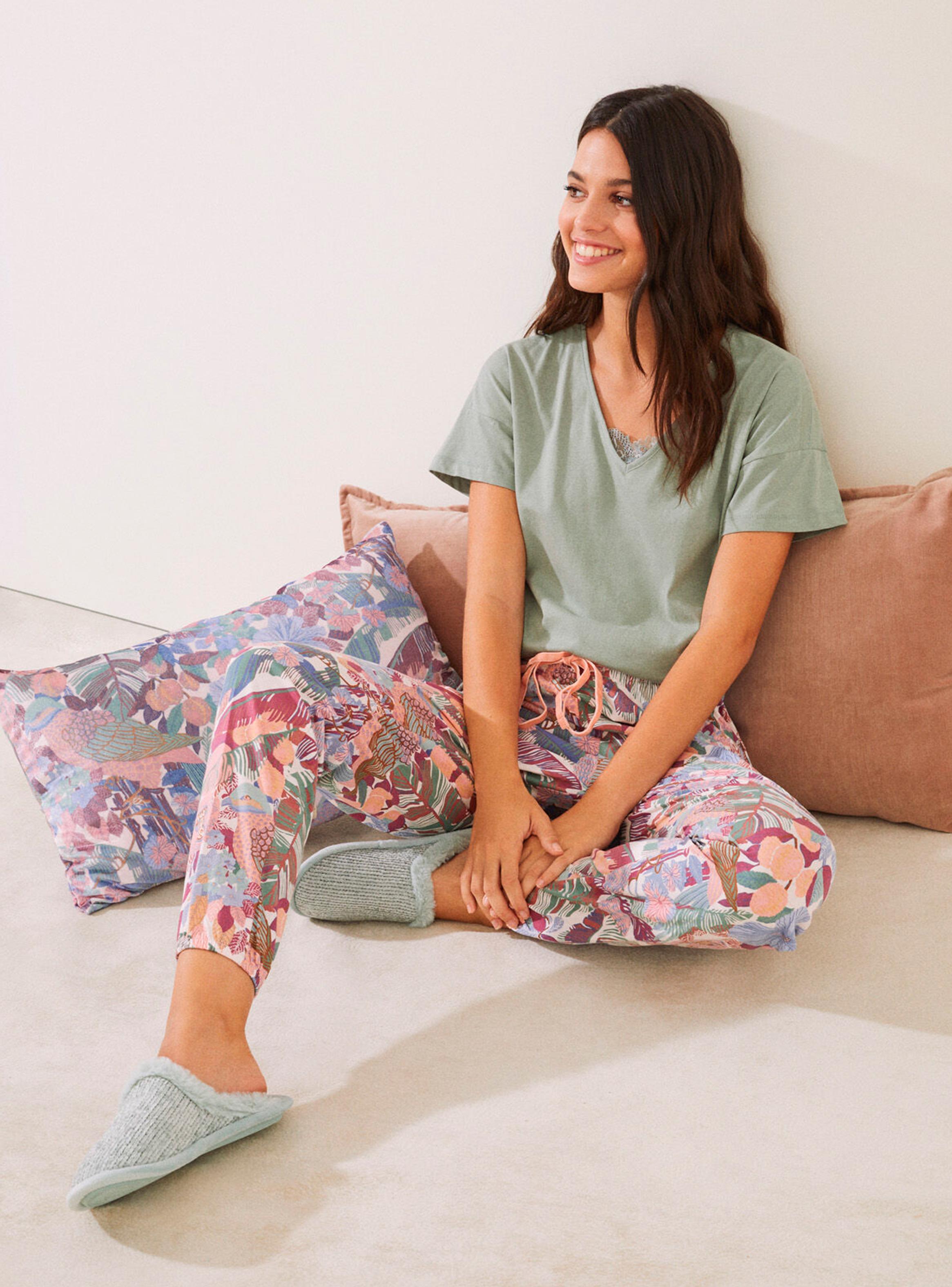 Pijama Algodón Liso y Estampado-3