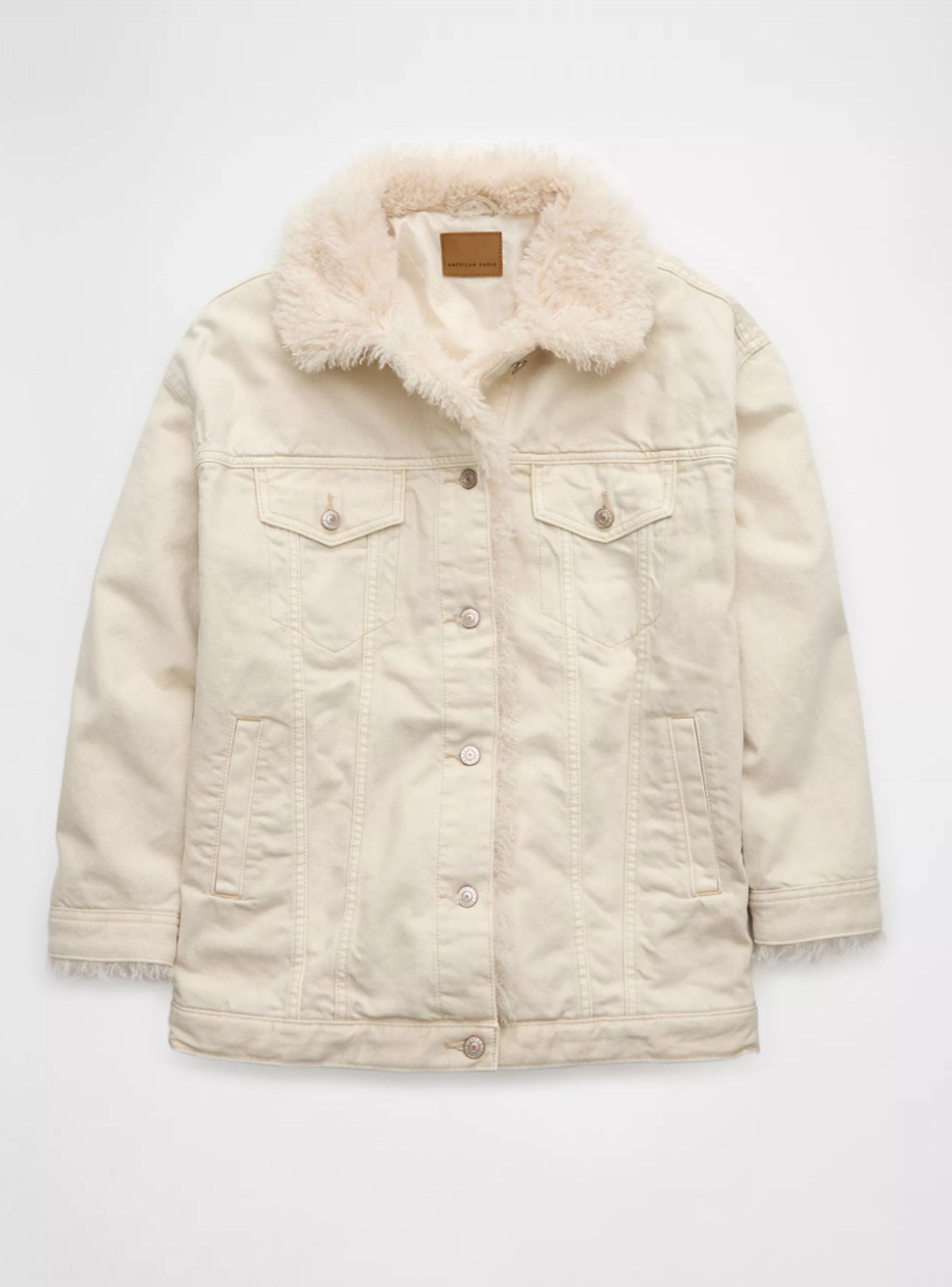 Chaqueta Camionero Tela de Rizo y Denim Crudo-2