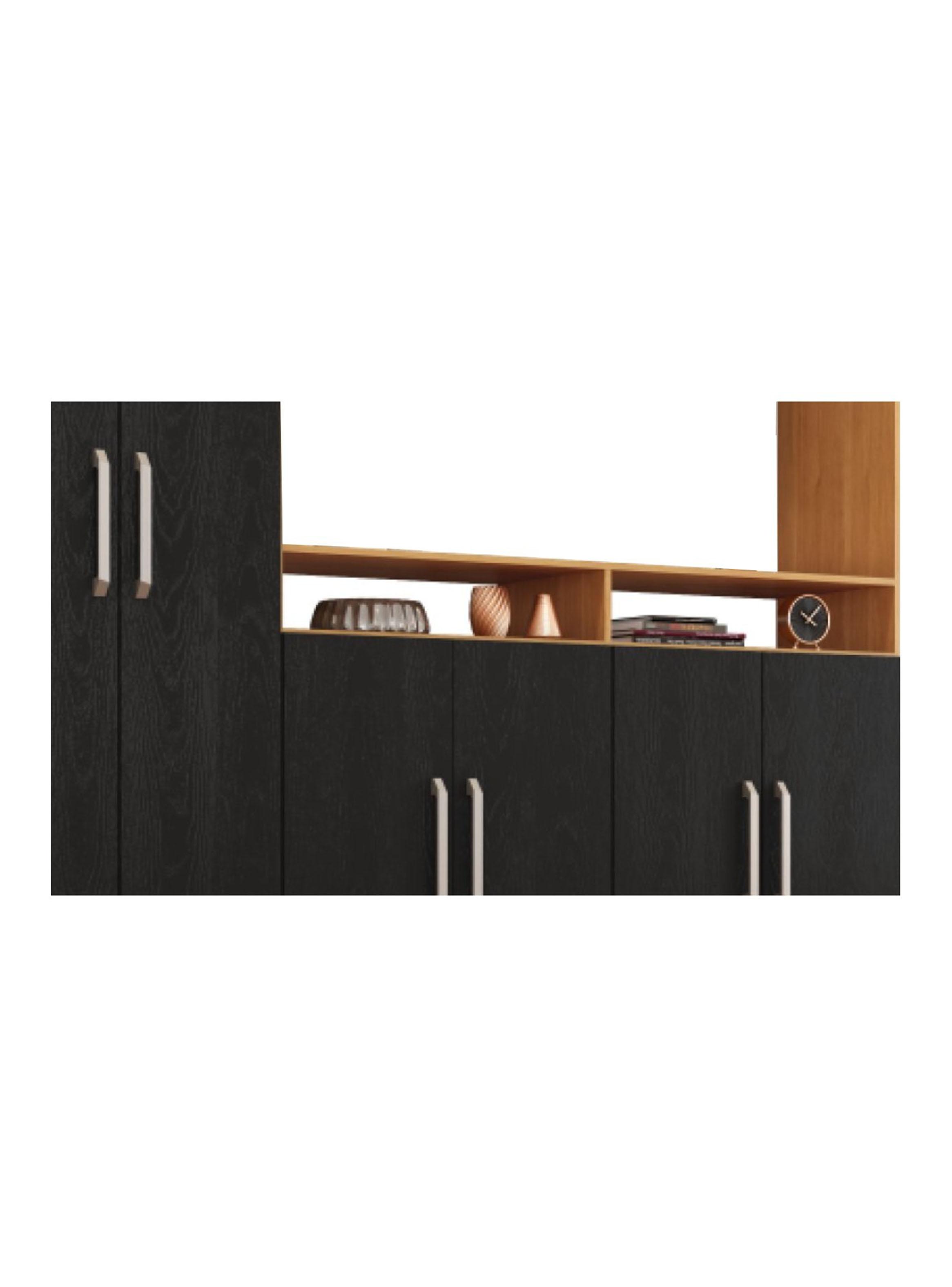 Rack TV 50" Armario 6 Puertas Negro/Caramelo-3