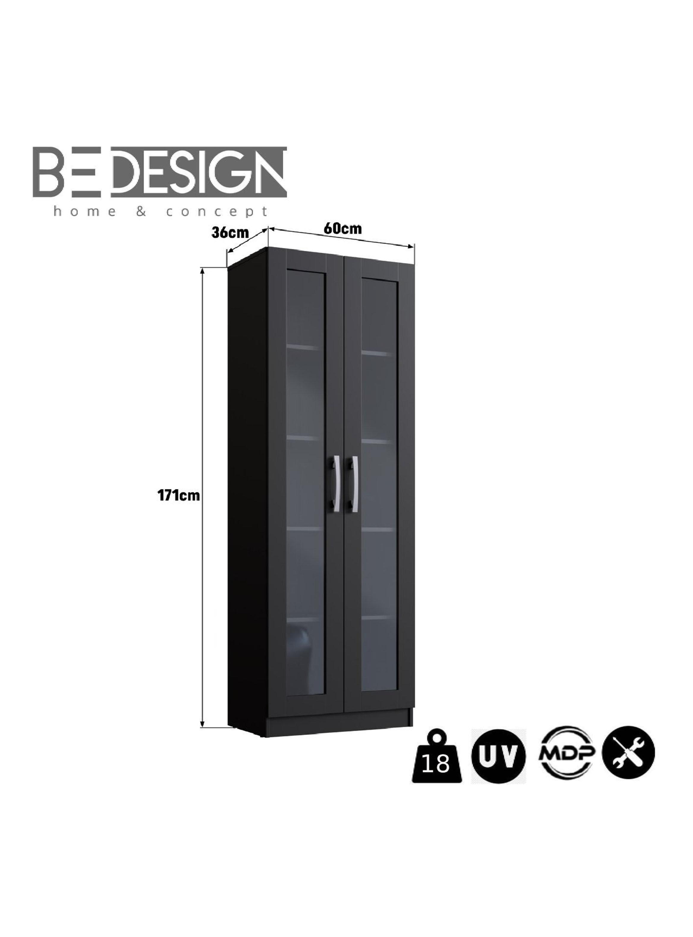 Vitrina 2 Puertas Vidrio B10 Negro -1