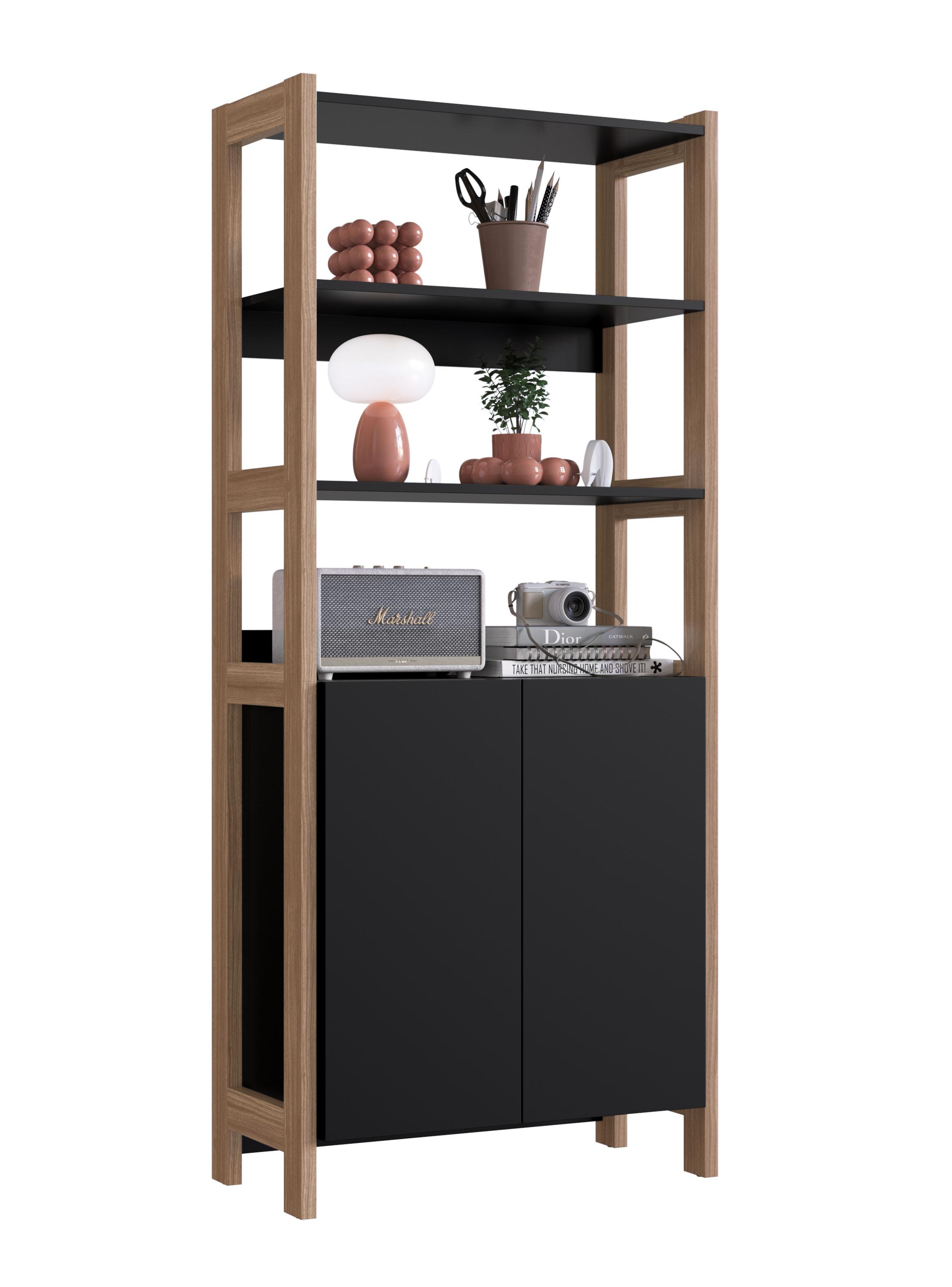 Estante Organizador Vertical B142 Negro/Castaño-2