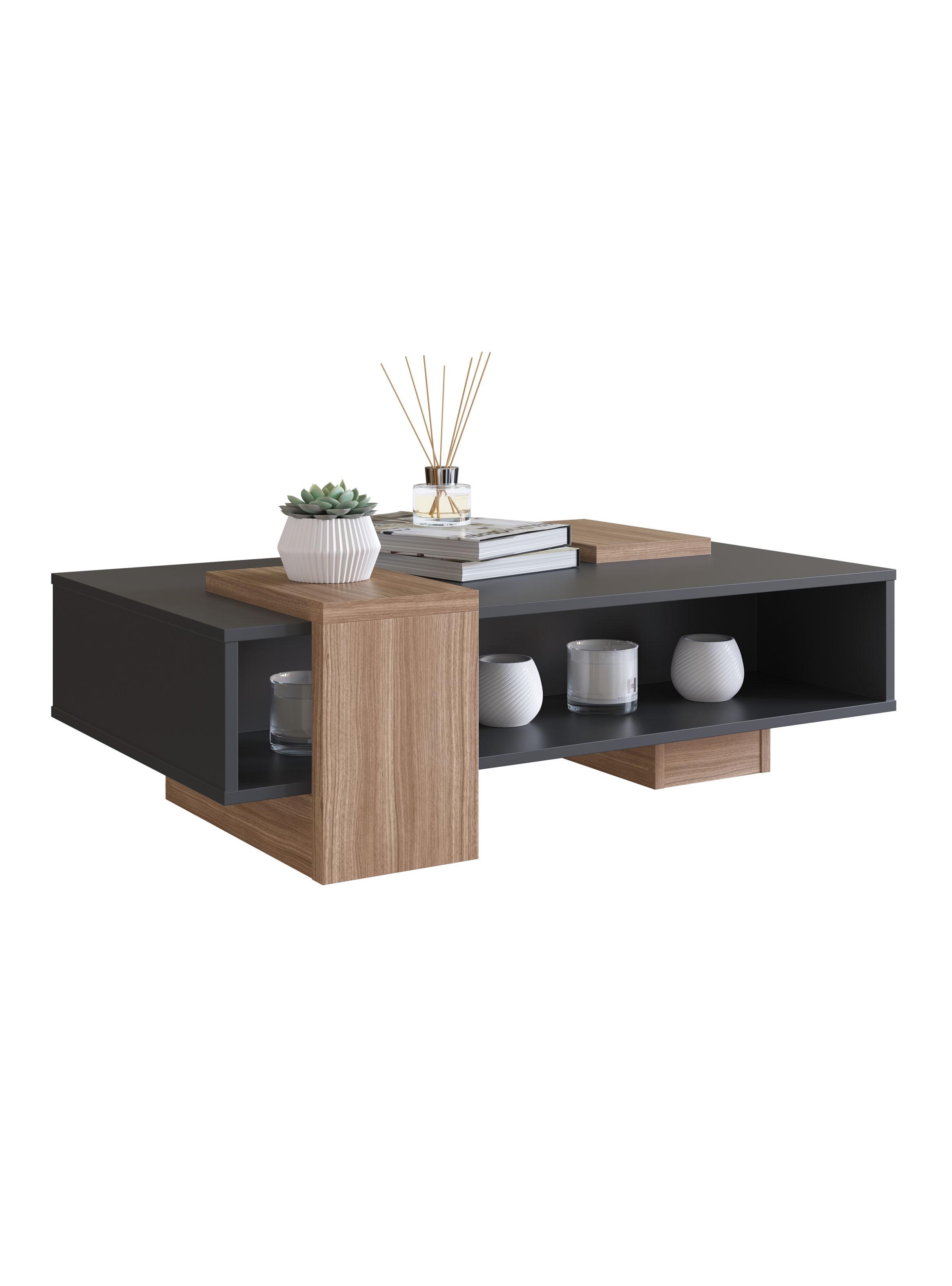 Mesa de Centro Moveli B93 Negro-Castaño-2
