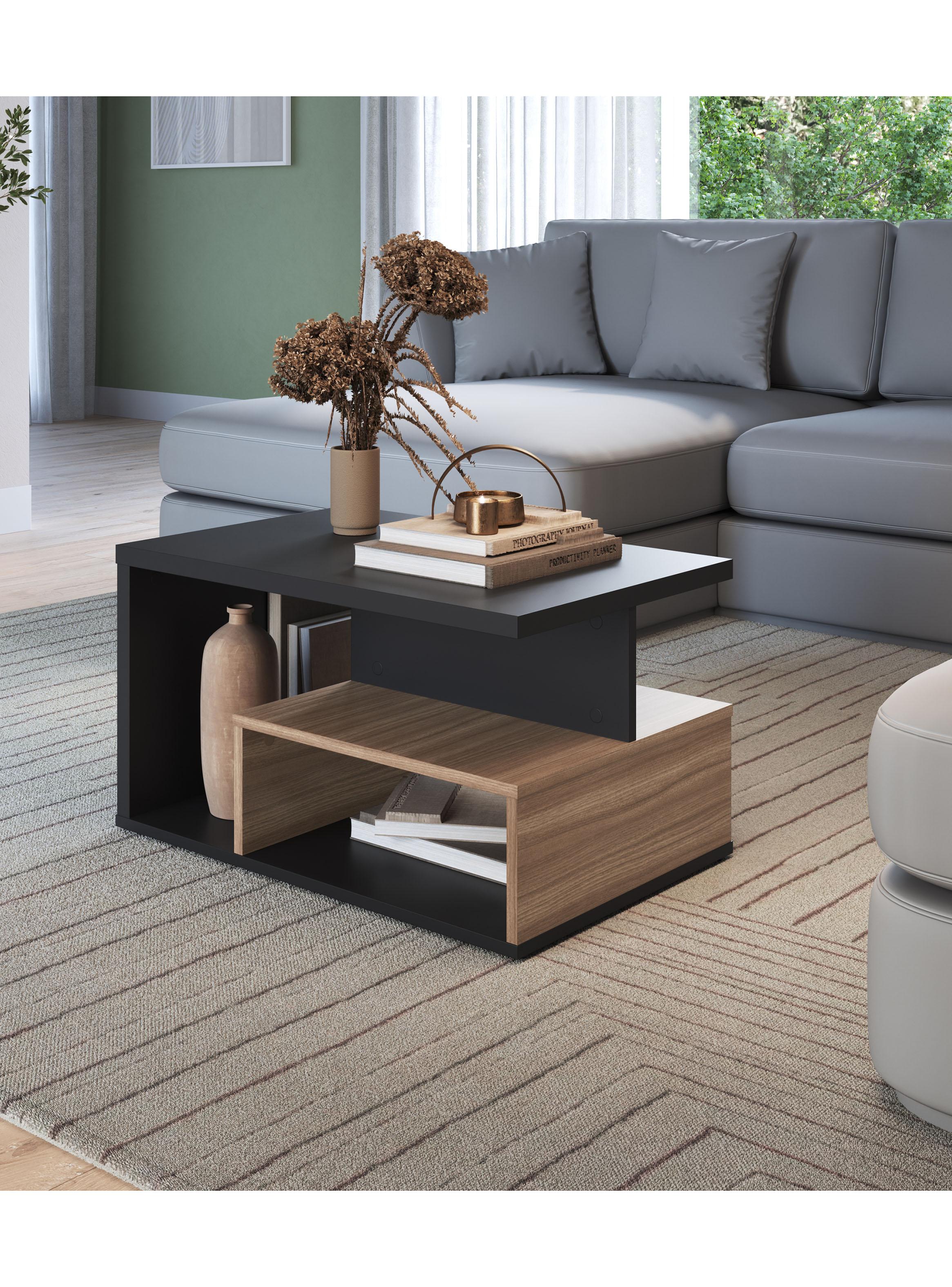 Mesa de Centro Moveli B92 Negro-Castaño-3