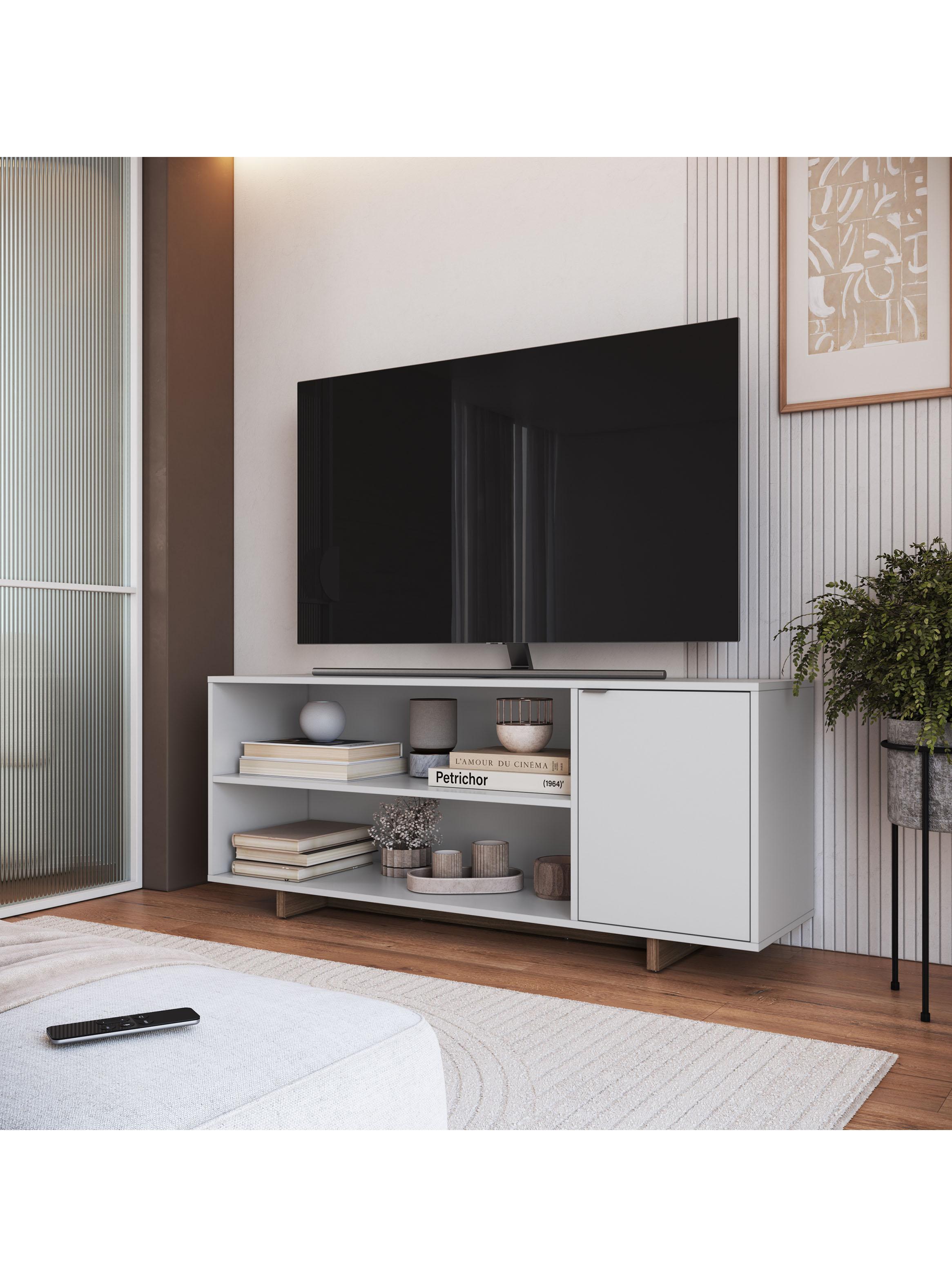 Rack TV 50" 3 Espacios B75 Blanco -4