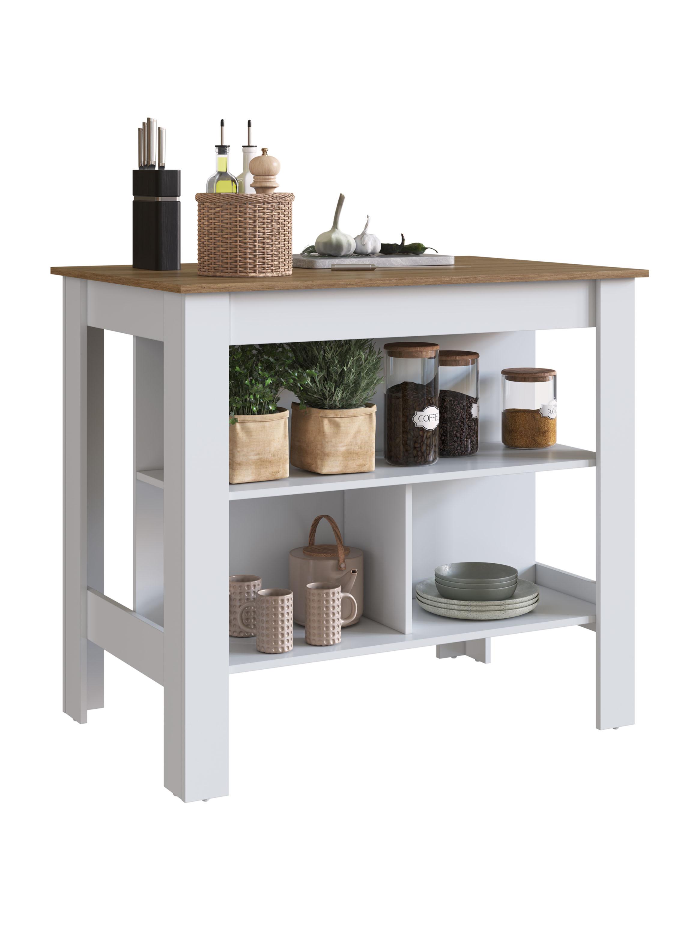 Mueble de Cocina Isla Miel Movel Blanco-2