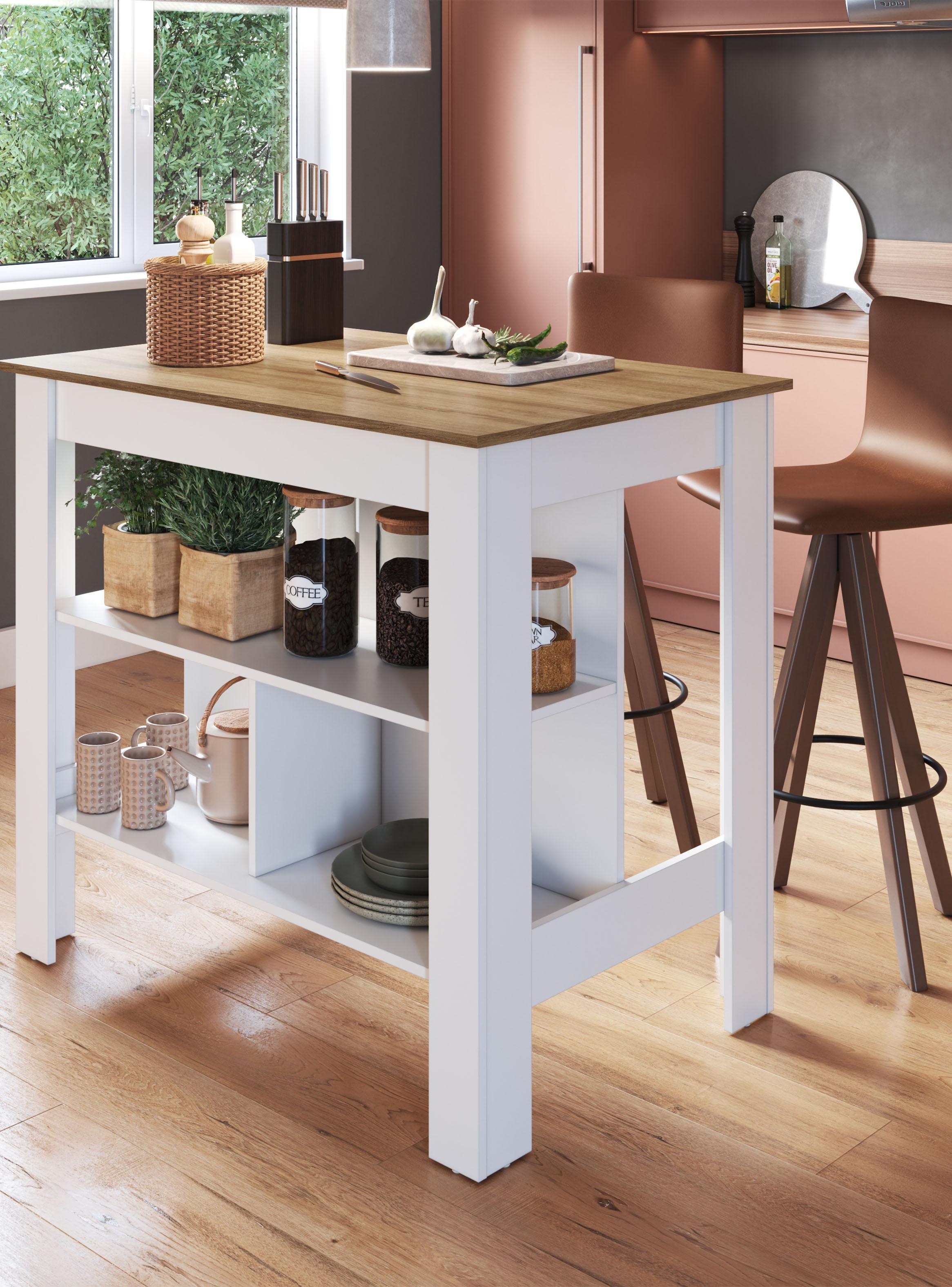 Mueble de Cocina Isla Miel Movel Blanco-3
