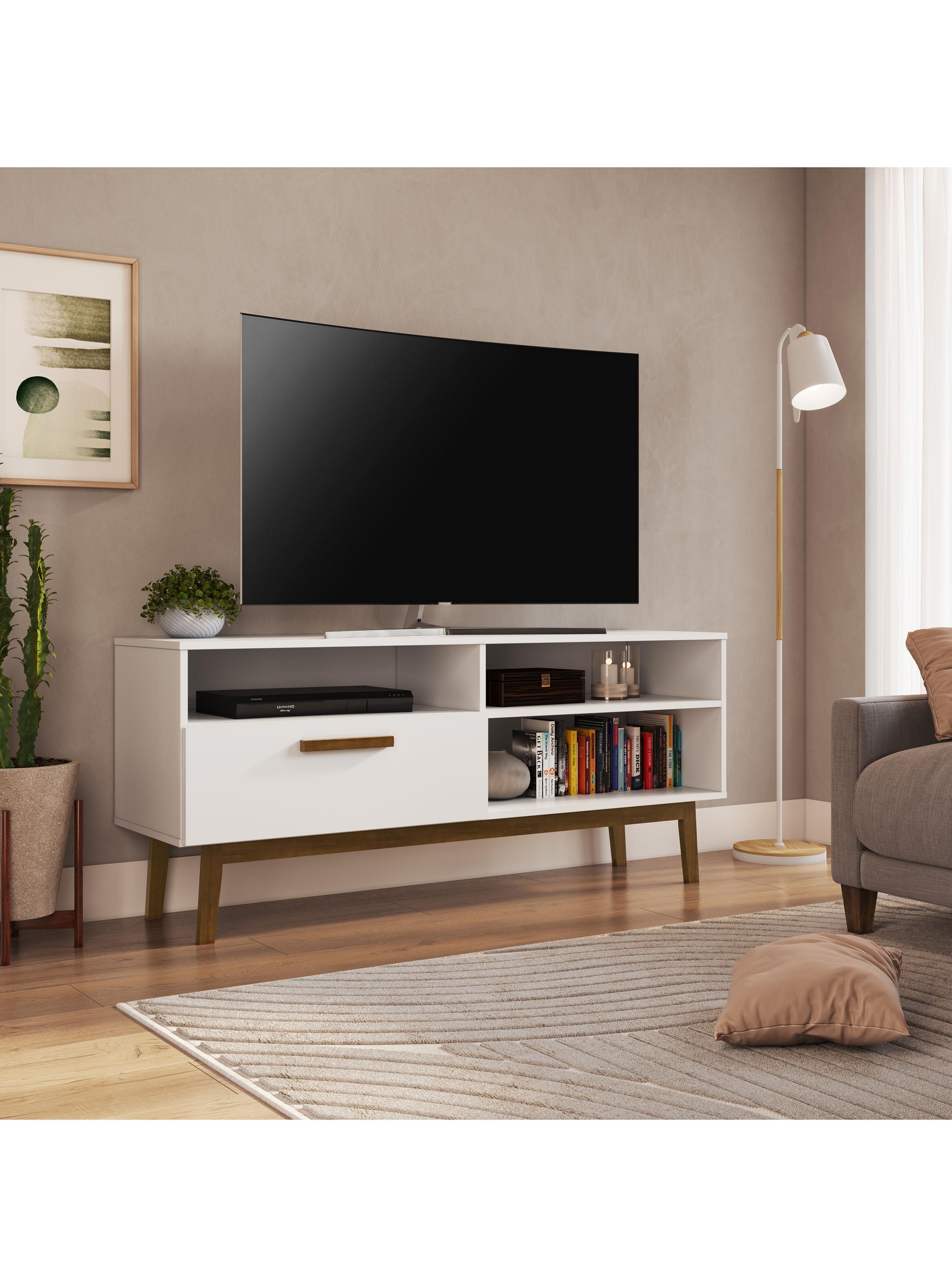 Rack TV 55" 4 Espacios B118 Blanco-4