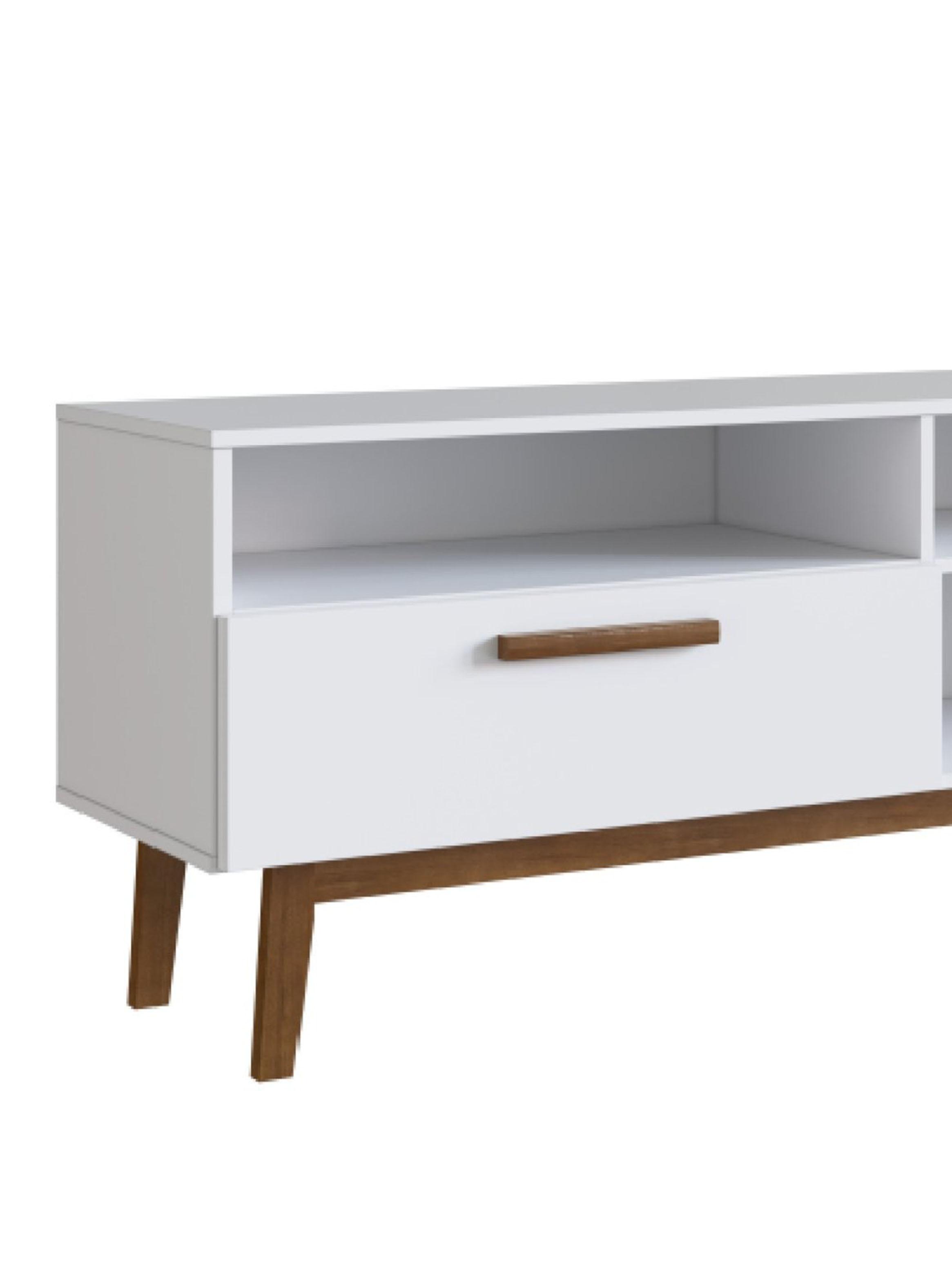 Rack TV 55" 4 Espacios B118 Blanco-3