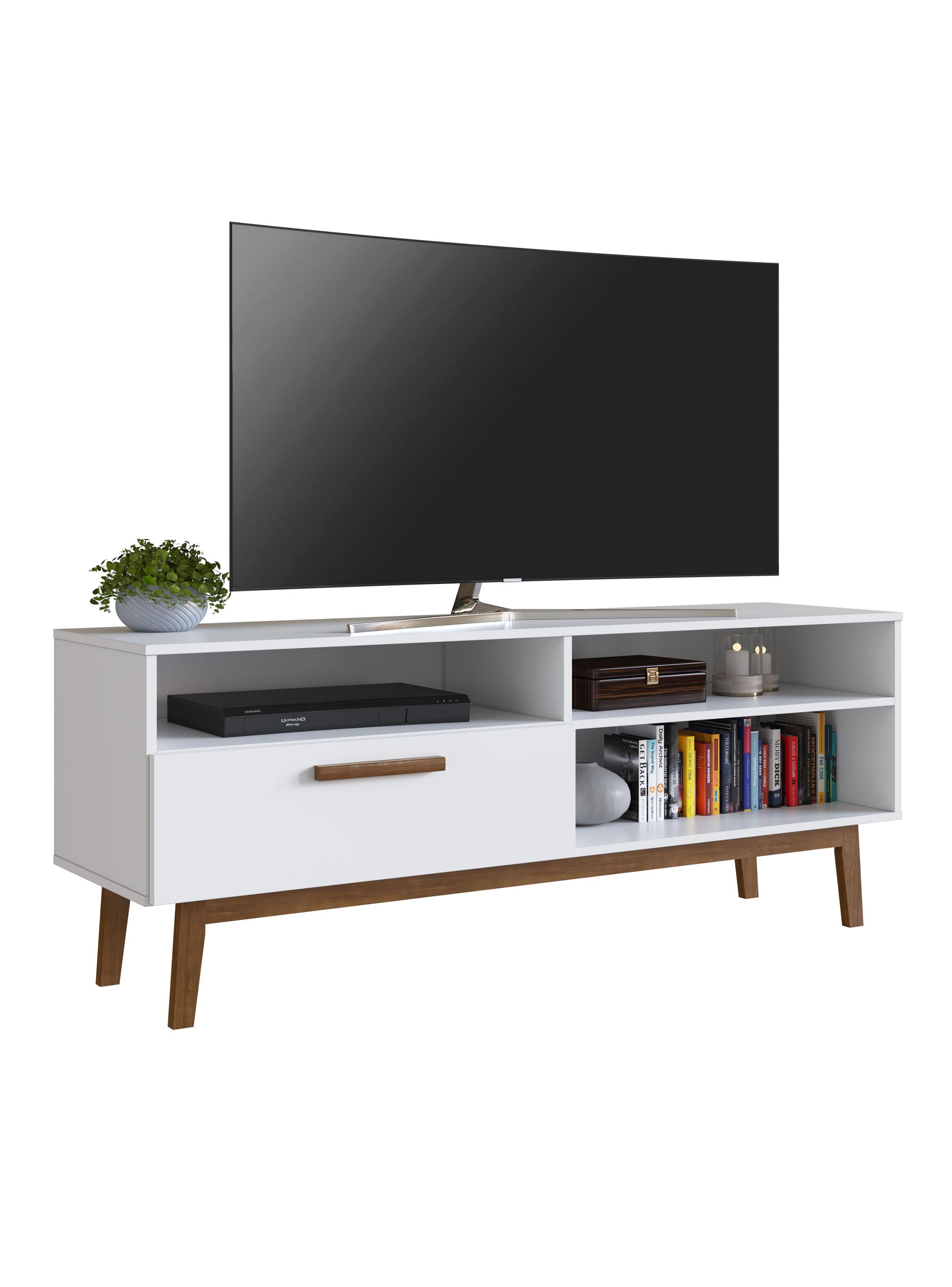 Rack TV 55" 4 Espacios B118 Blanco-2