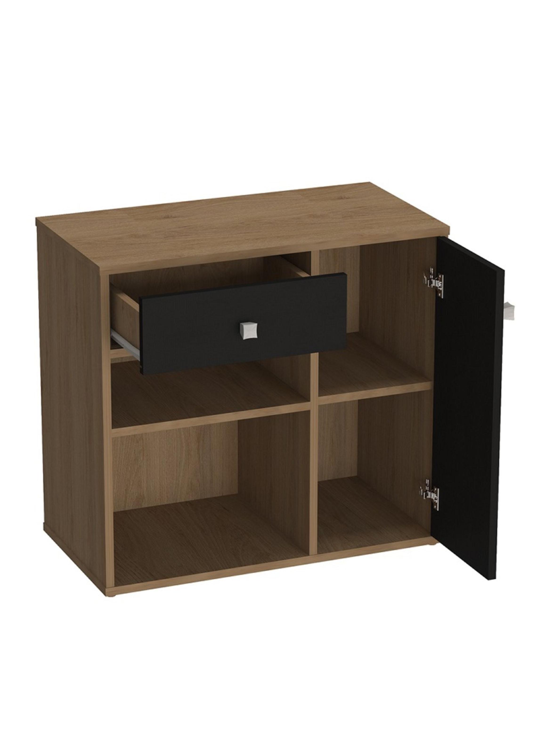 Estante Organizador Patas y Cajón B39 Miel/Negro-2