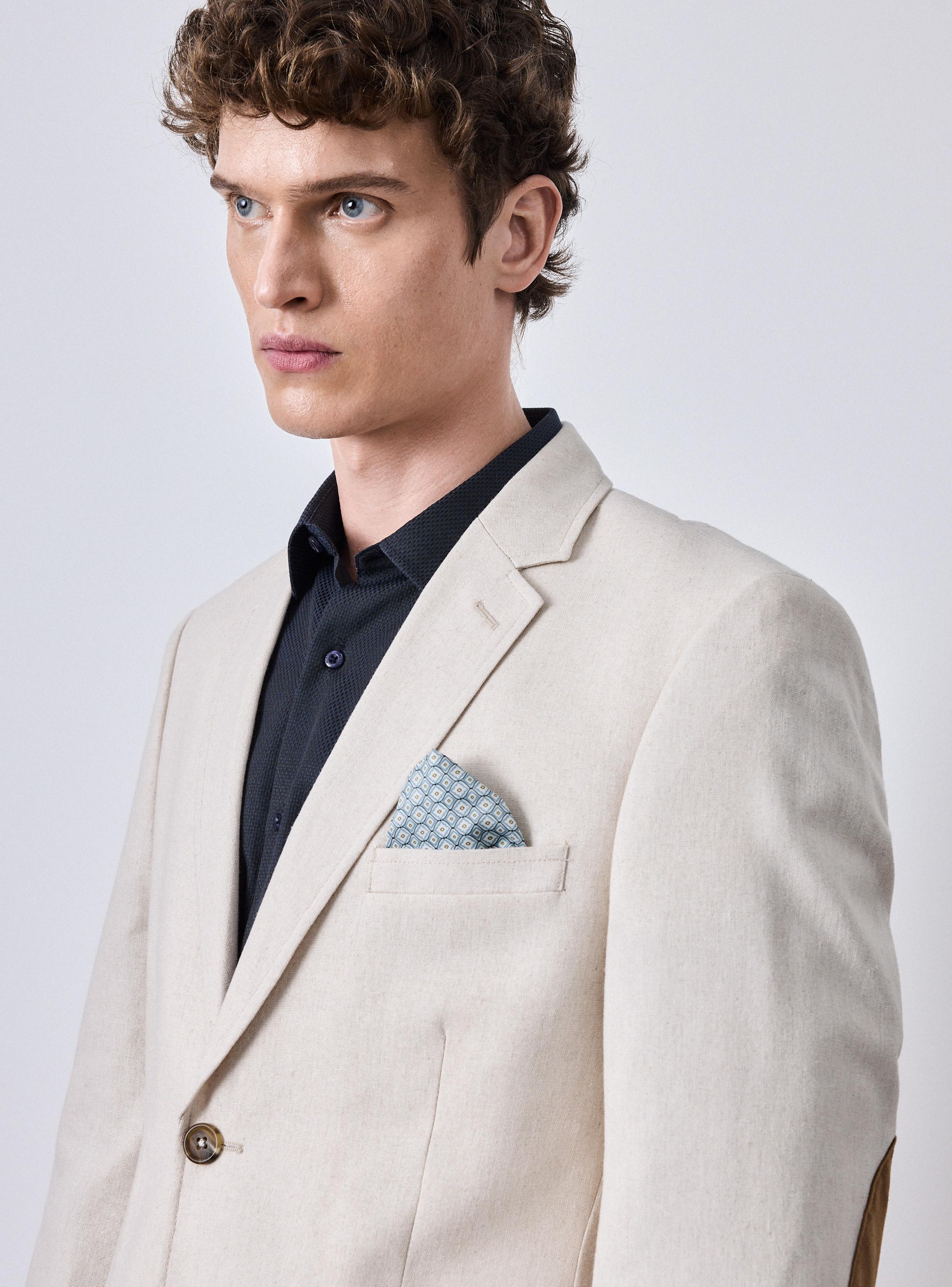 Vestón Recto con Lino Slim Fit-3