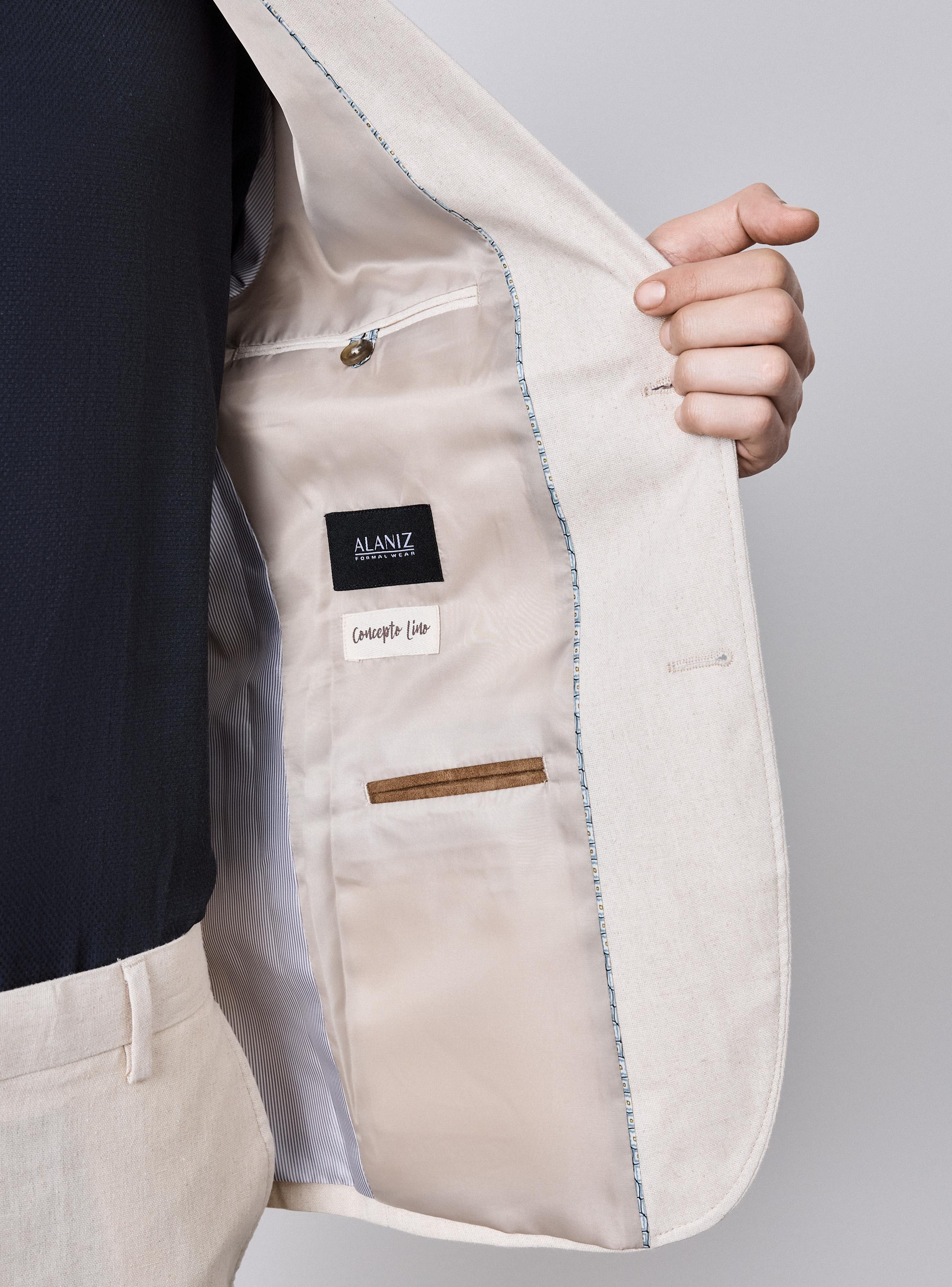 Vestón Recto con Lino Slim Fit-2