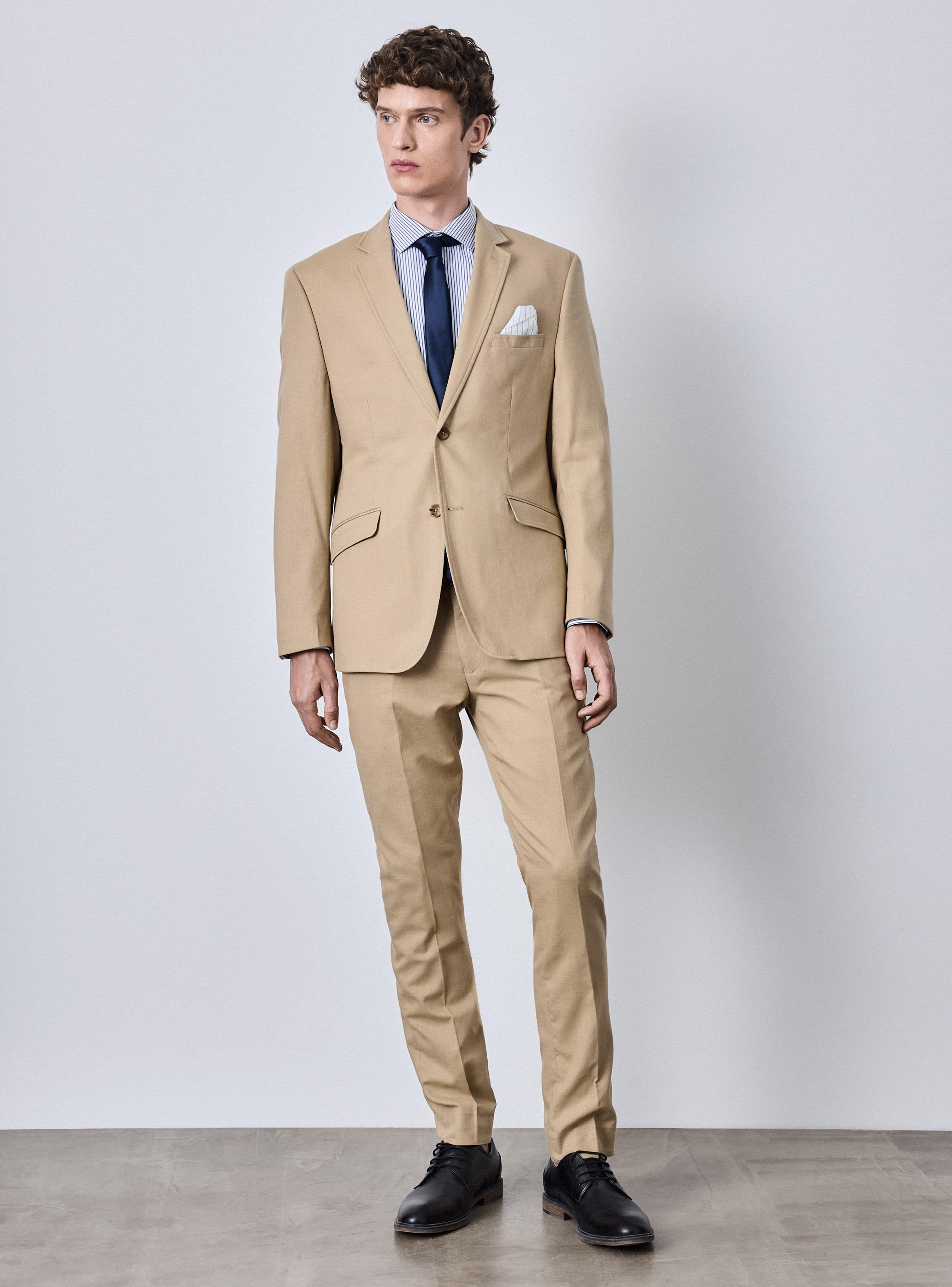 Traje Recto Slim Fit con Lino-4