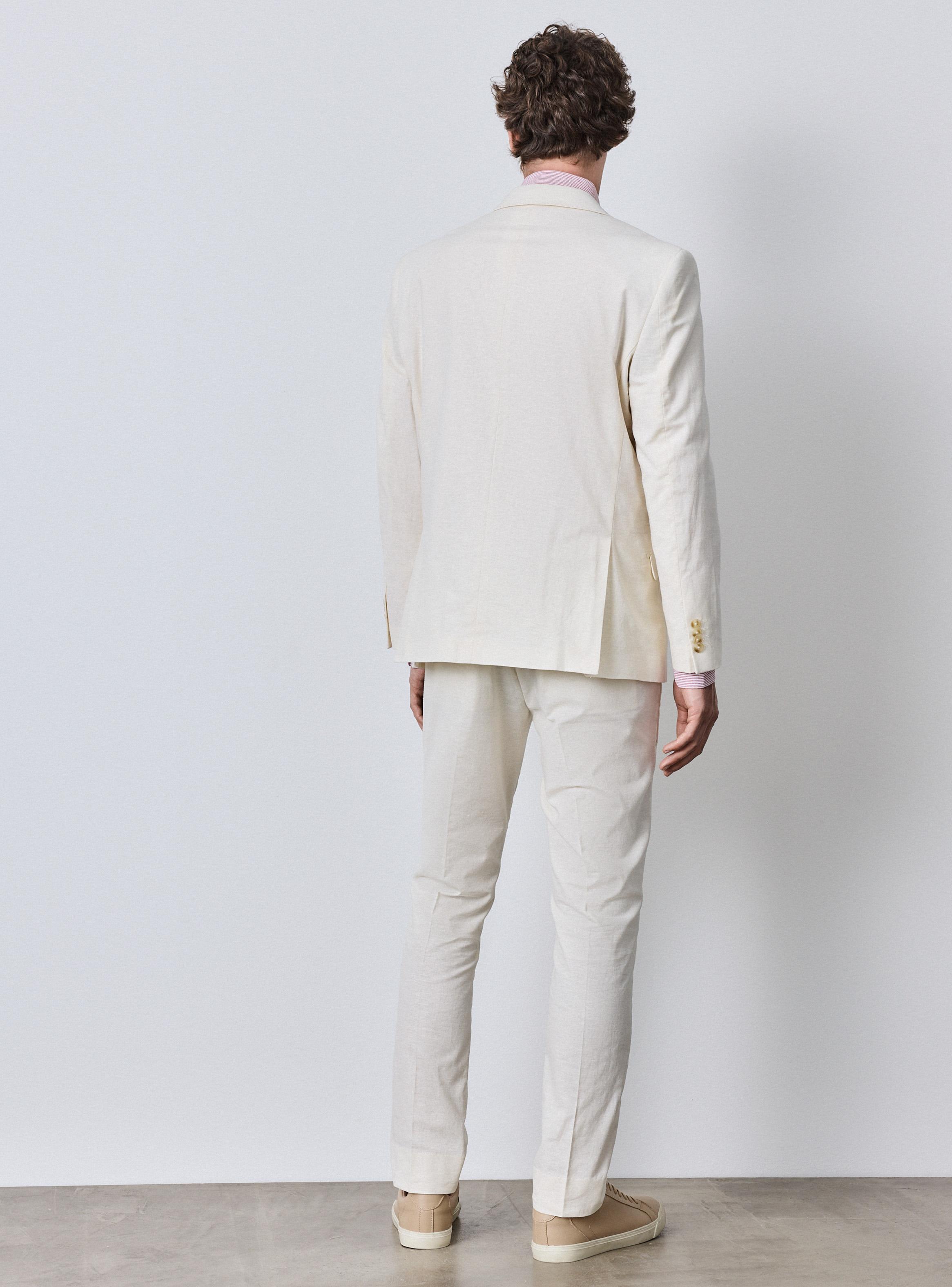 Traje Recto Slim Fit 100% Lino Natural-5