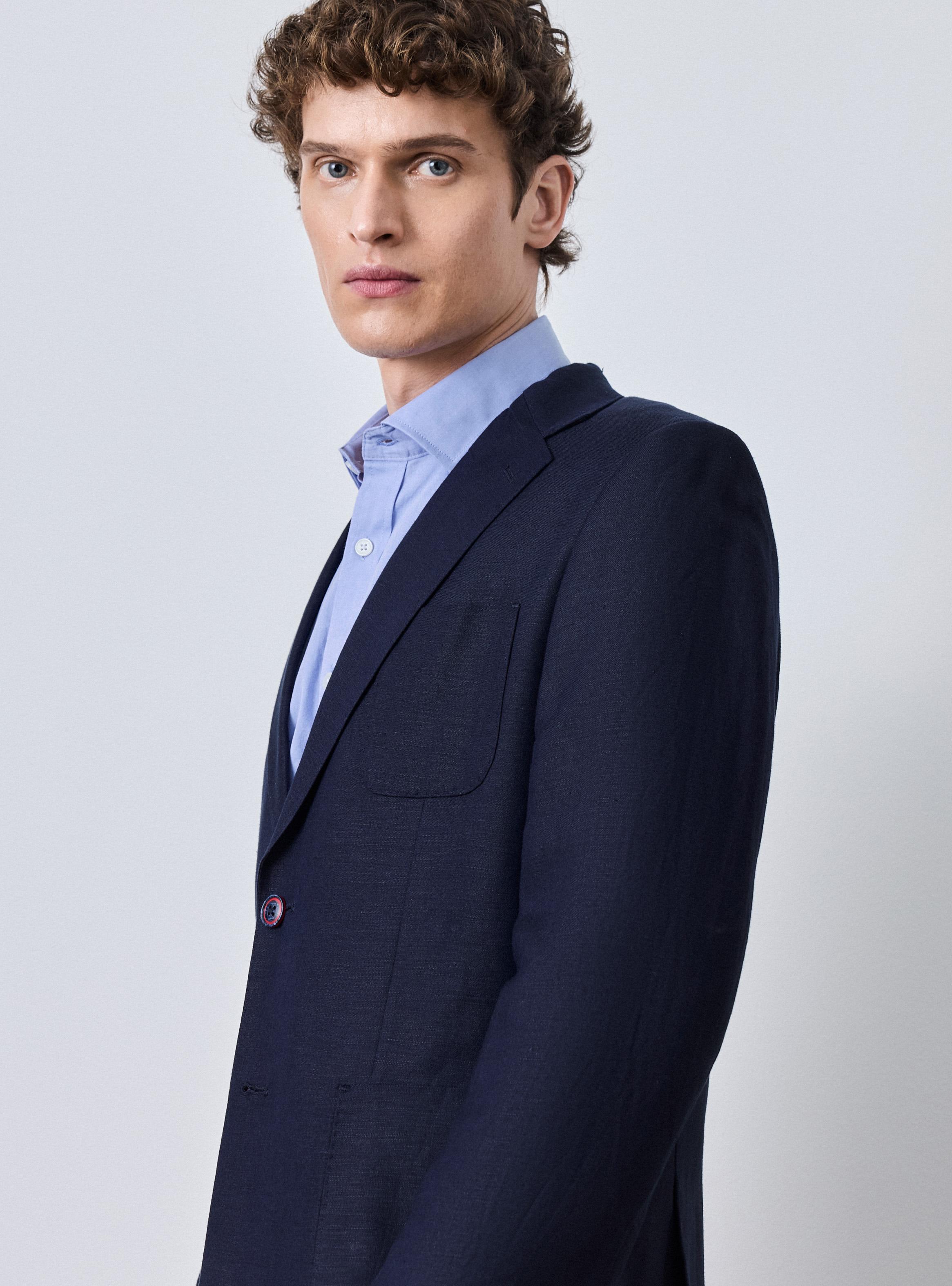 Vestón Recto Lino Natural-3