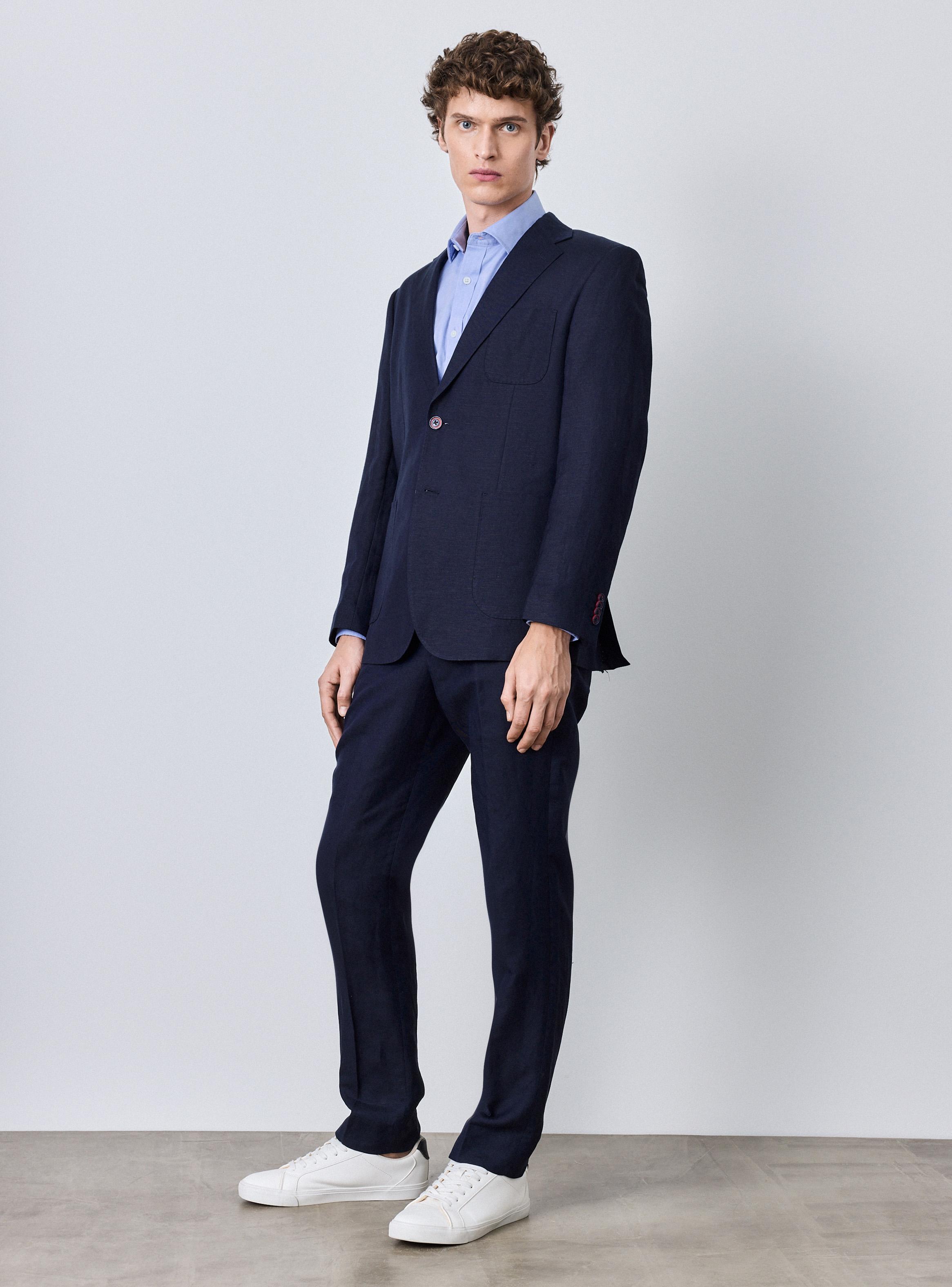 Vestón Recto Lino Natural-4