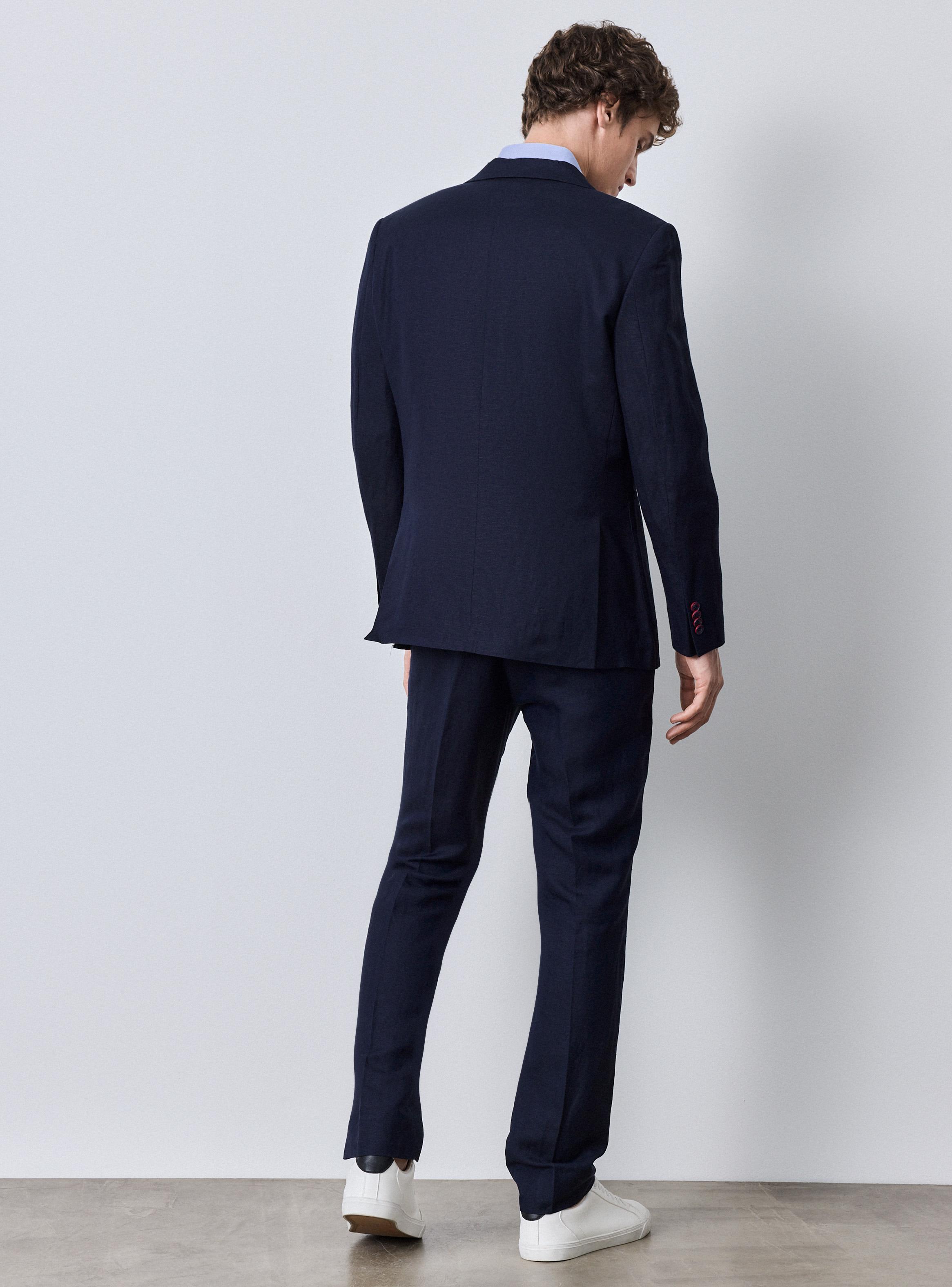 Vestón Recto Lino Natural-5