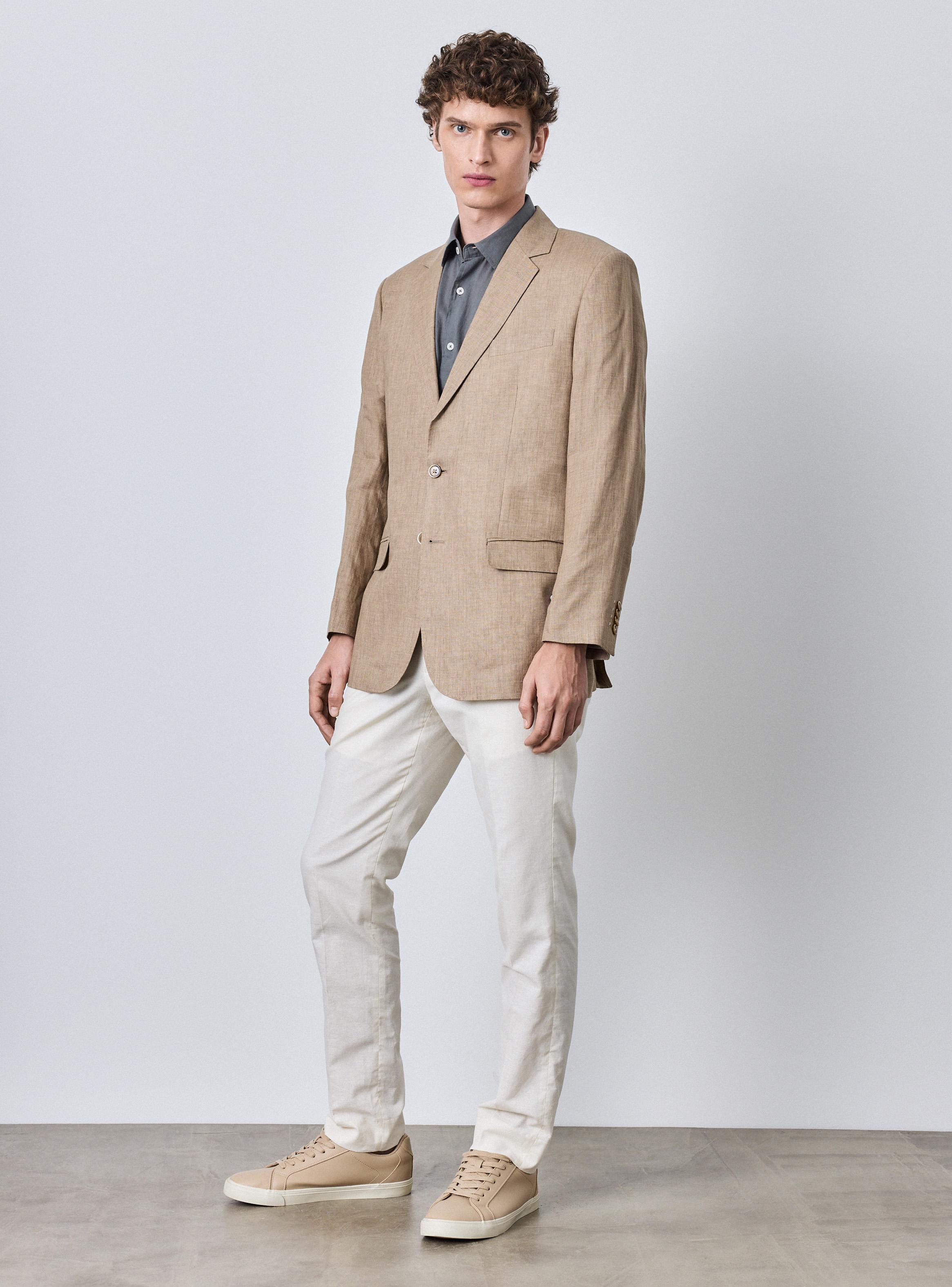 Vestón Recto Regular Fit Confeccionado en Lino-4