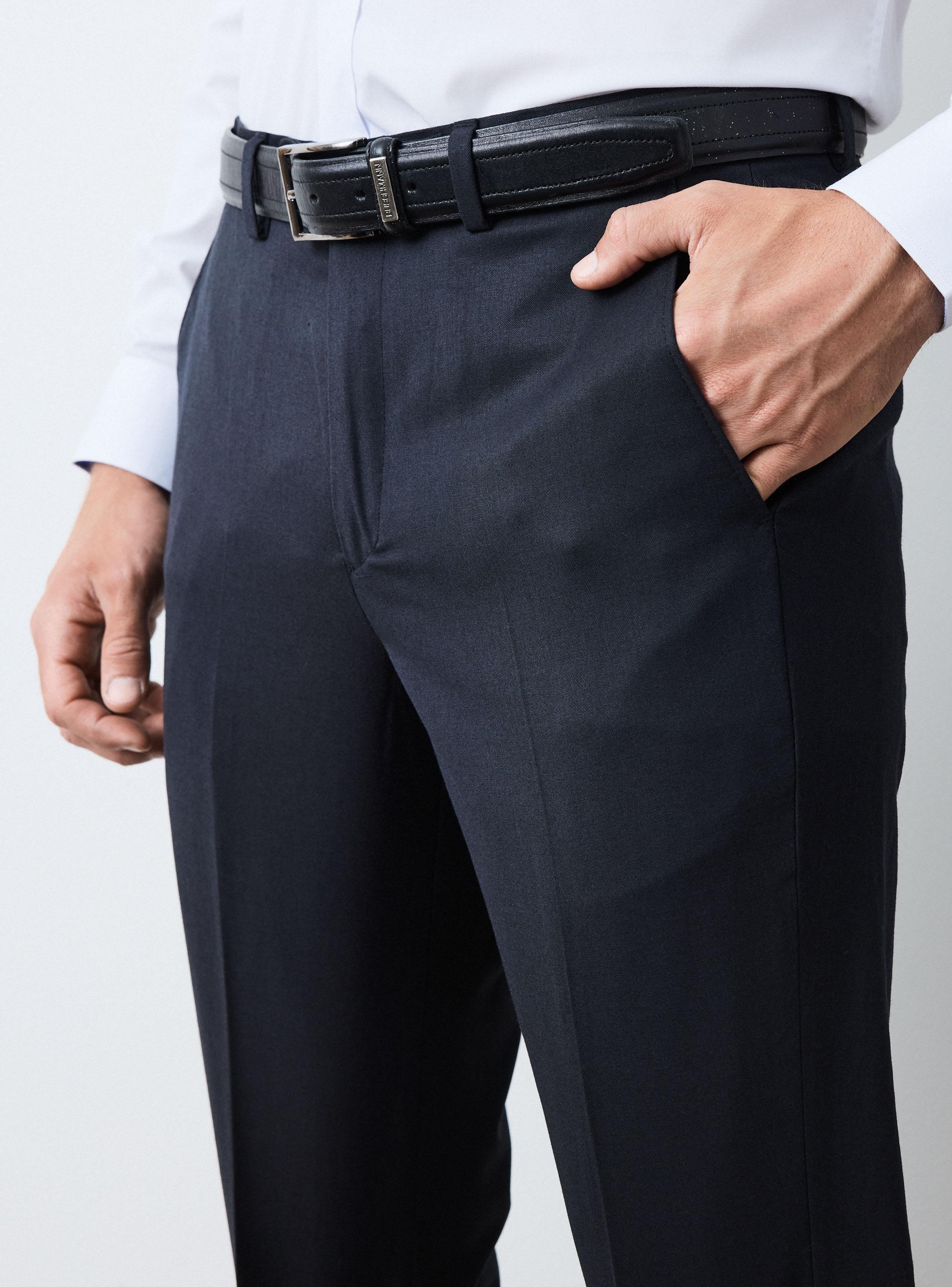 Pantalón Vestir Slim Fit Lana Poliester-2