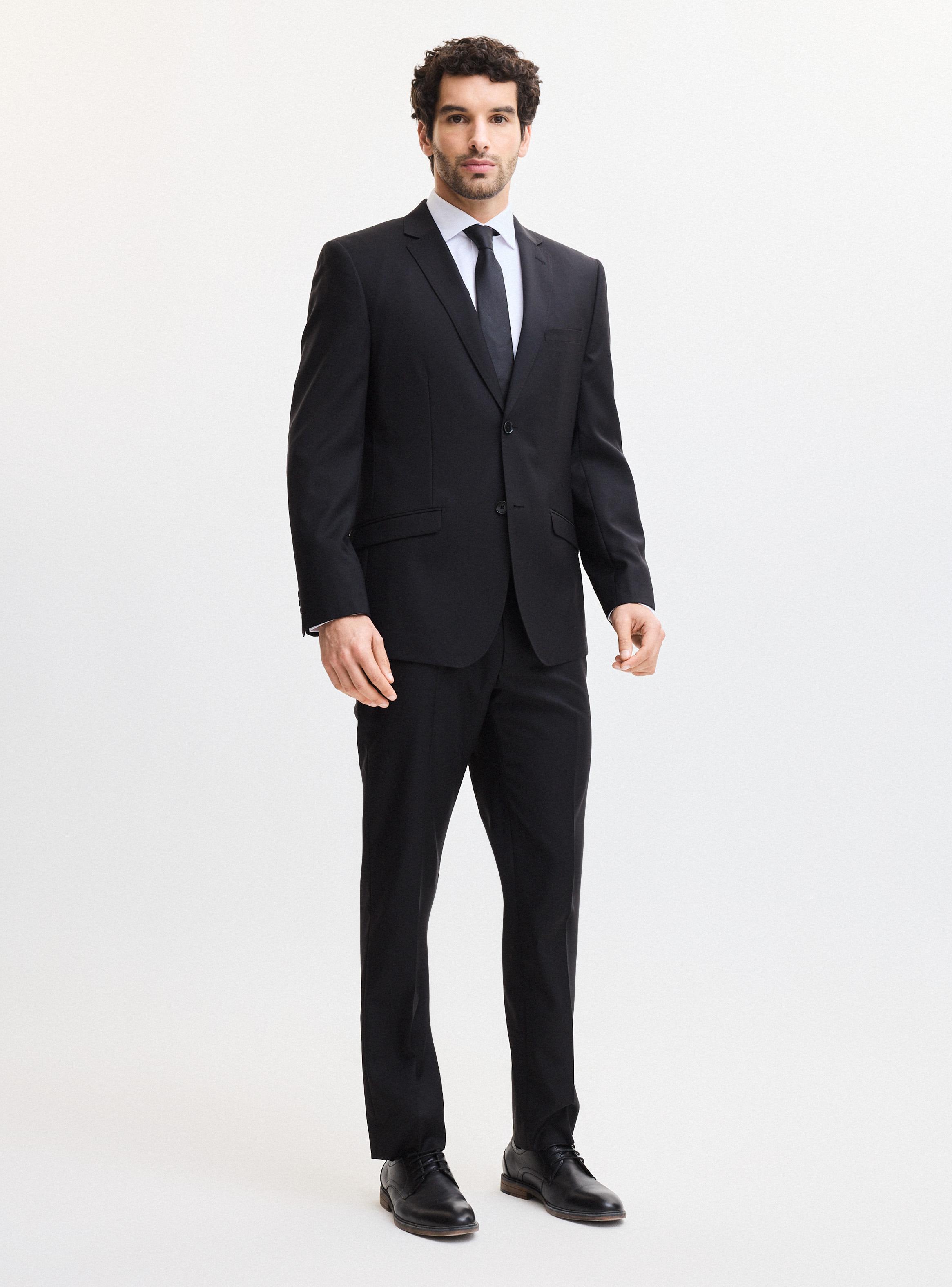 Traje Recto 100% Lana Lisa Slim Fit-4