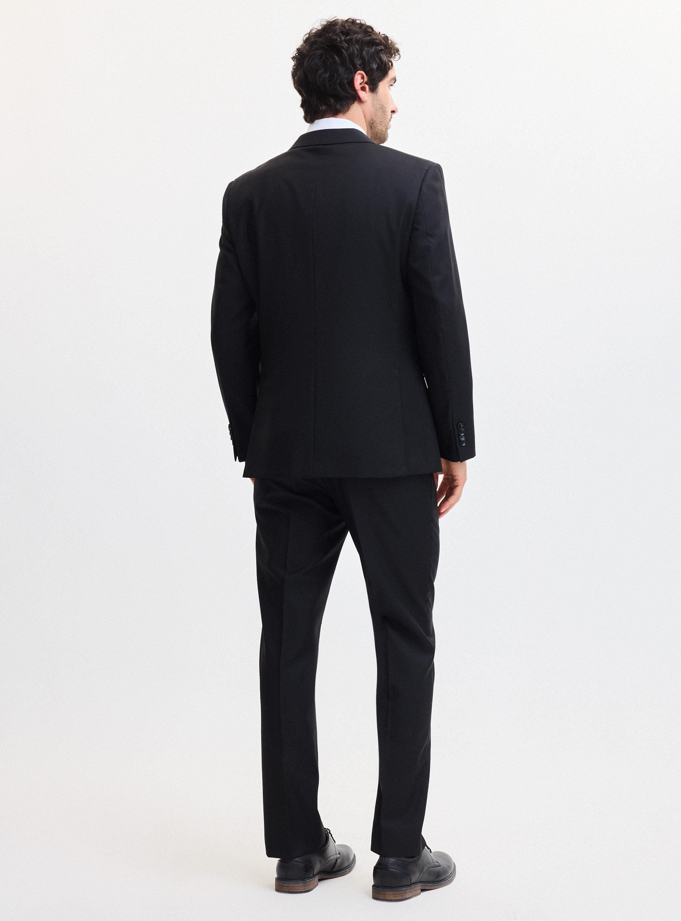 Traje Recto 100% Lana Lisa Slim Fit-5