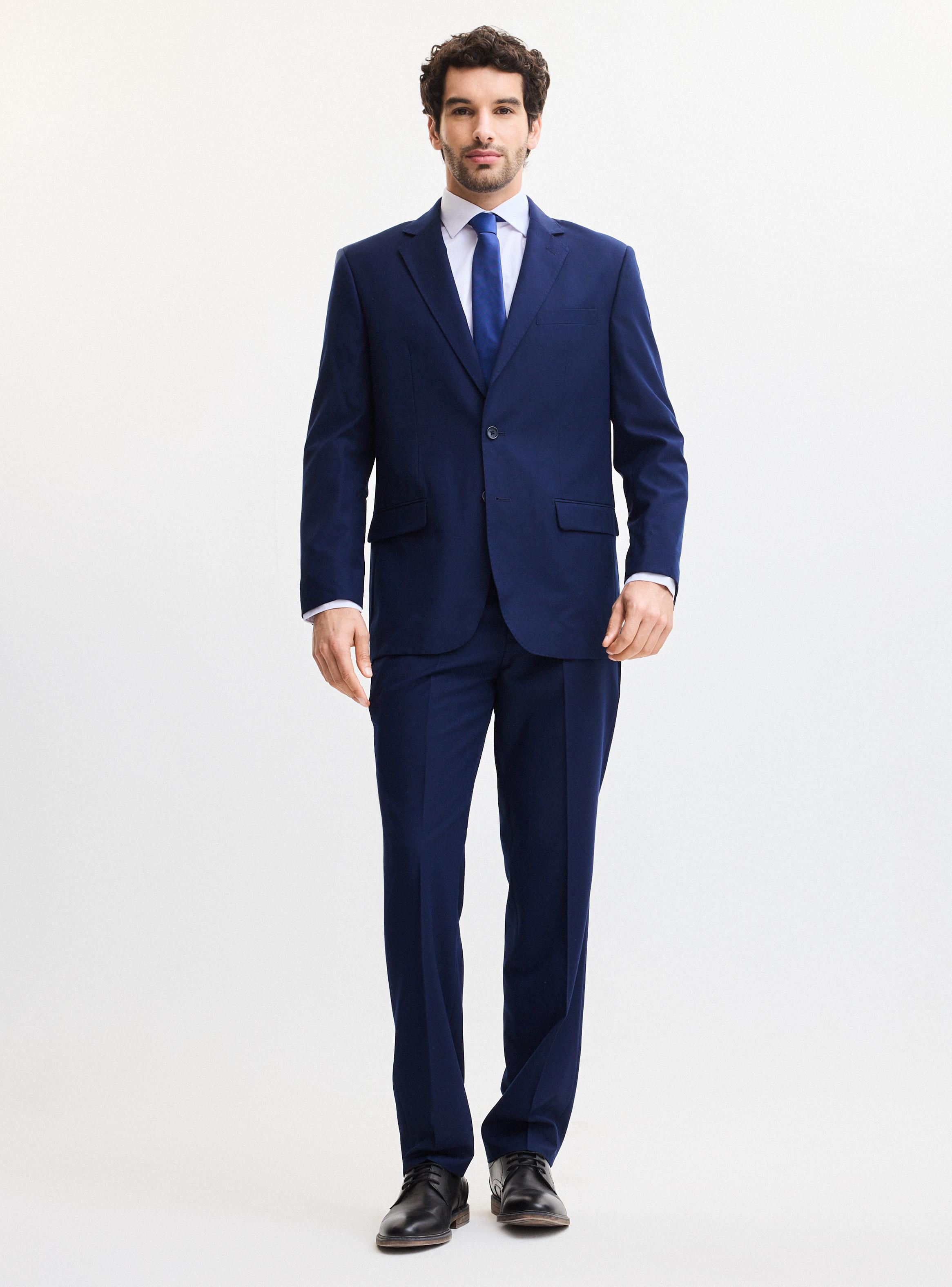 Traje Recto Lana Poliéster Liso Regular Fit-4