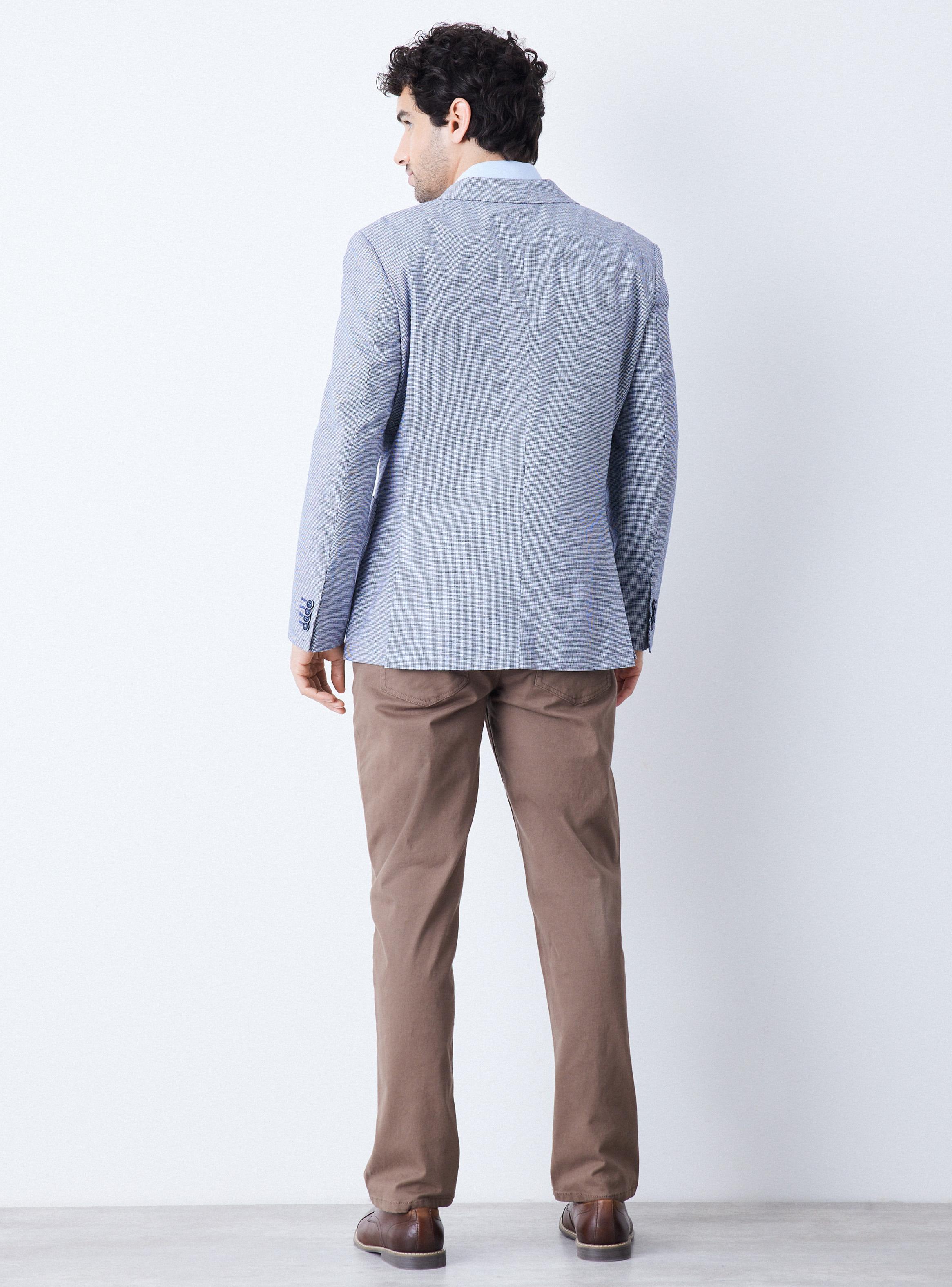 Vestón Recto Fantasía Cuadrille Slim Fit con Lino-5